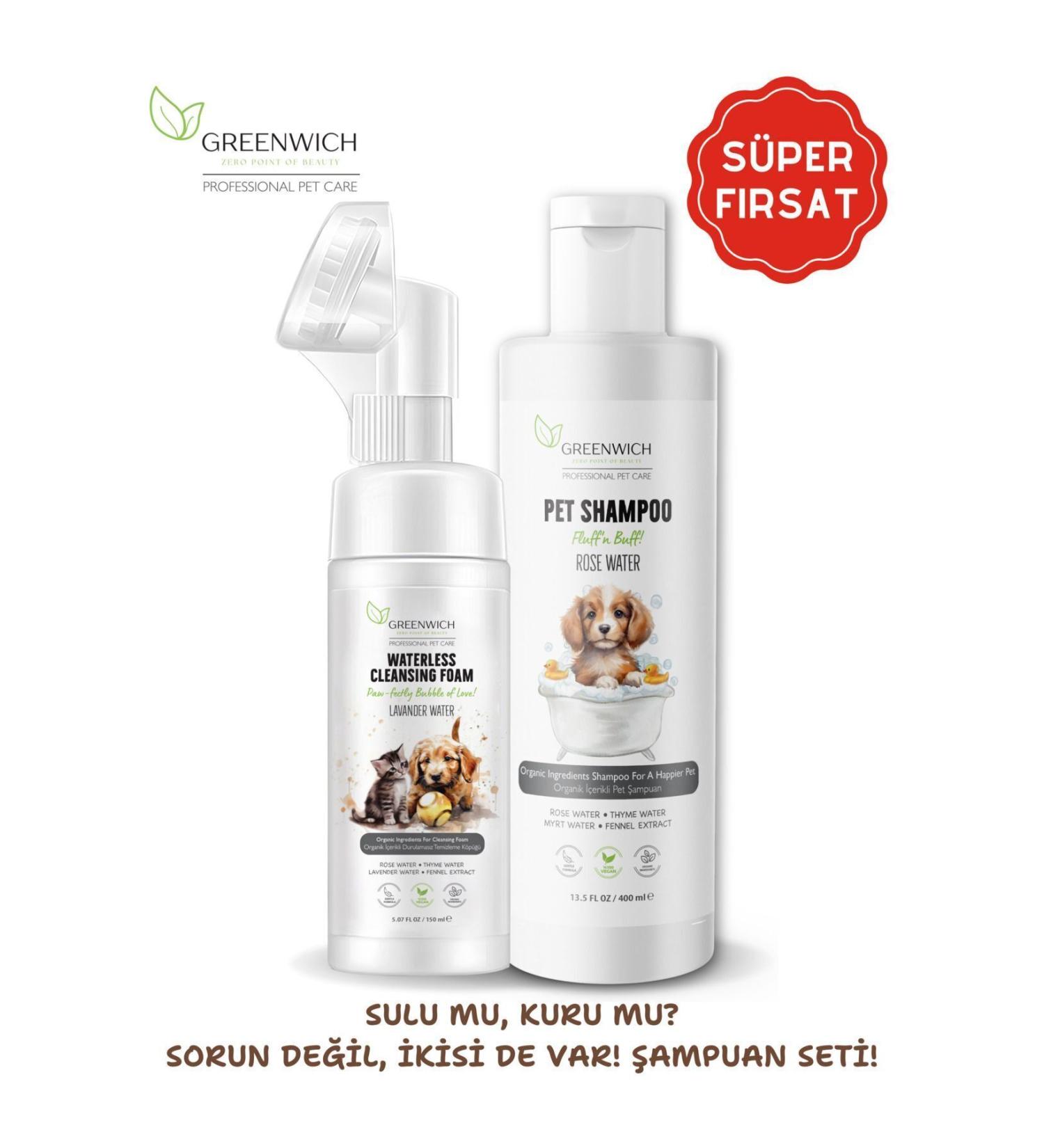 Greenwich Zero Point of Beauty Body Paw Shampoo Set Sensitive Skin Flea Parasite Odor Eliminator Cat Dog Vegan Organic