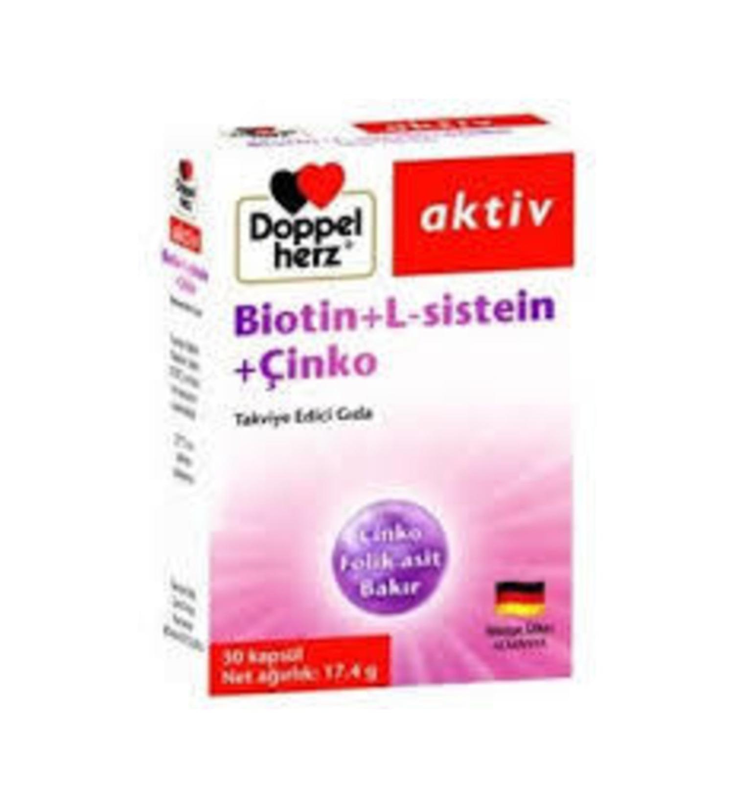Doppelherz Active Biotin+l-Cysteine+Zinc 30 Capsules
