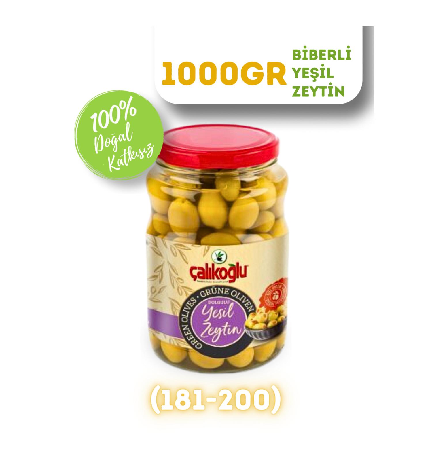 al ko lu Natural Pepper Green Olives 1 Kg (181-200)