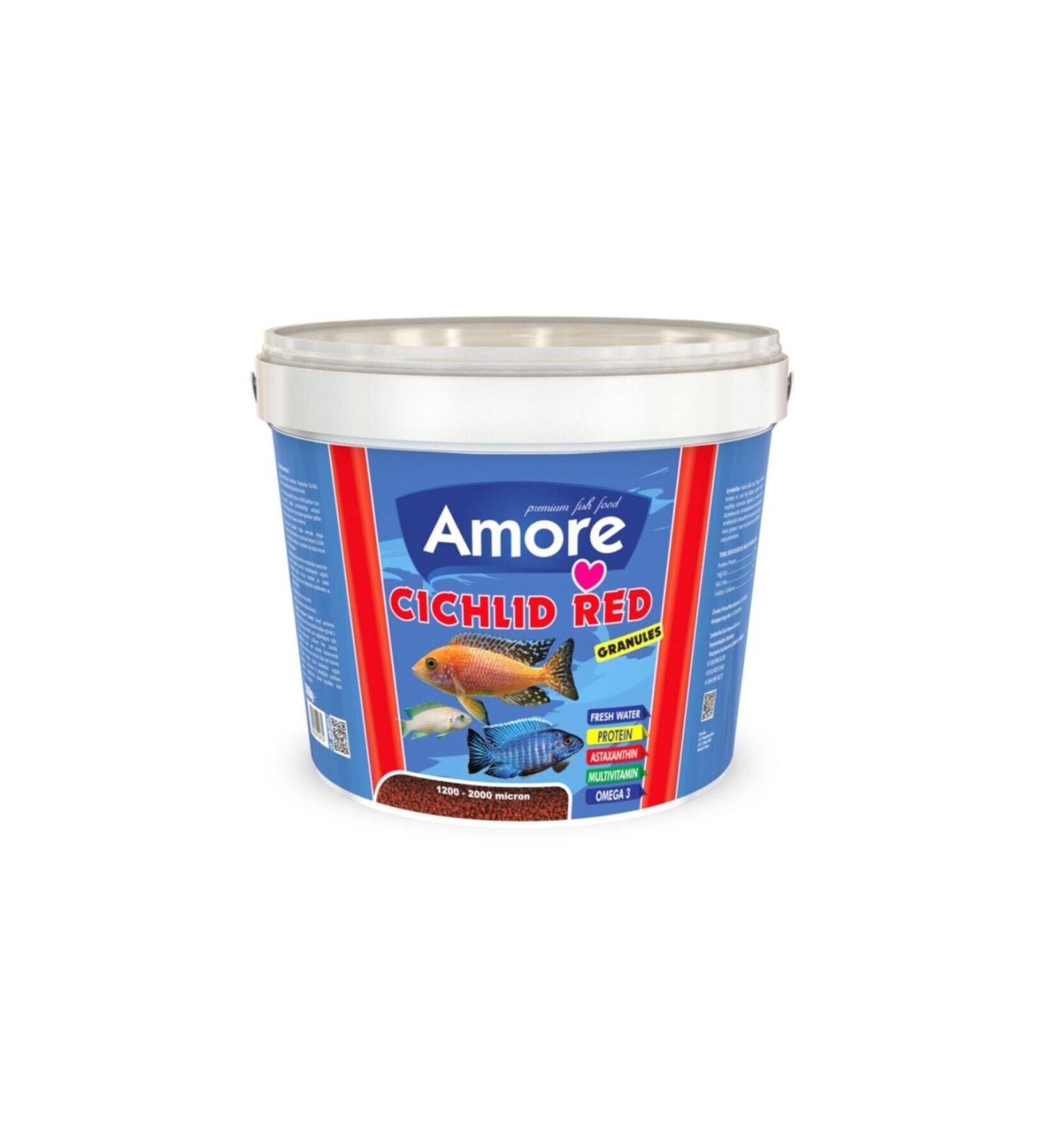 AMORE Cichlid Red 3 Kg Malawi American Tanganyika Cichlid High Protein Bucket Fish Food