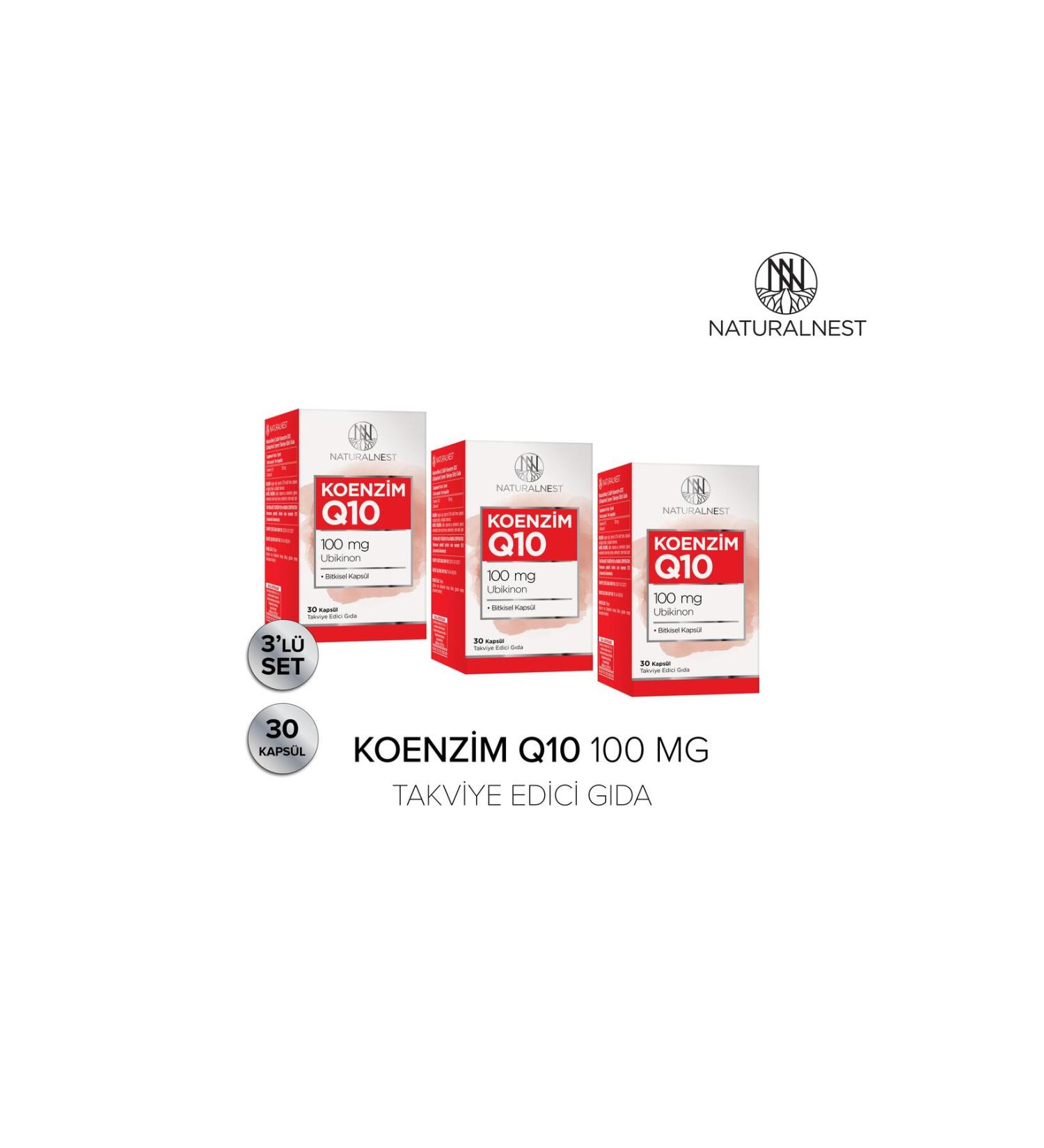 Natural Nest Q10 Capsule Food Supplement 30 Capsules 3 Boxes