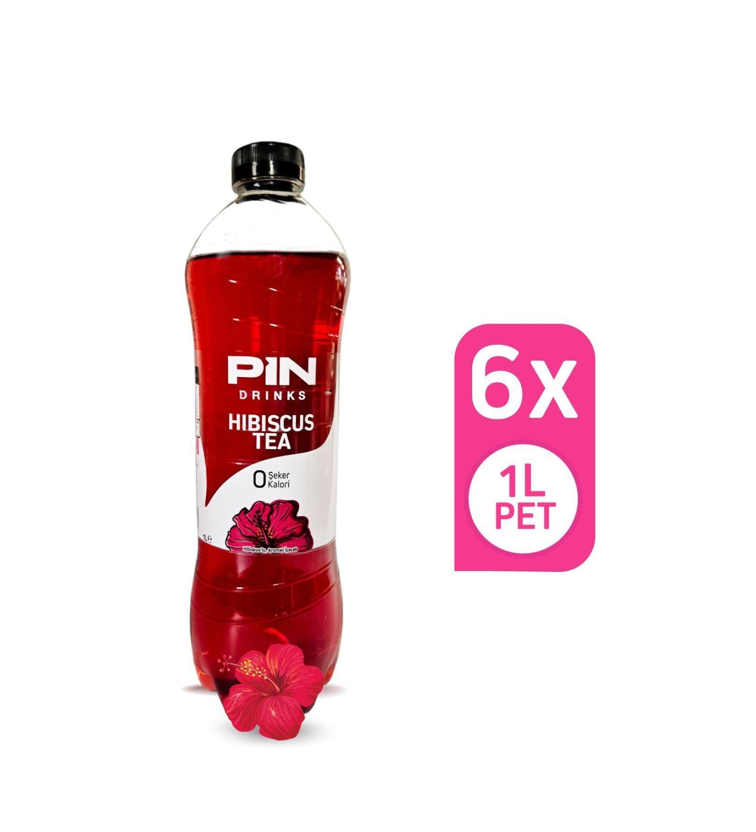 Pin Hibiscus Tea - Sugar-free & Calorie-free 1 Liter X 6 Pieces - Buy Online on GoSupps.com