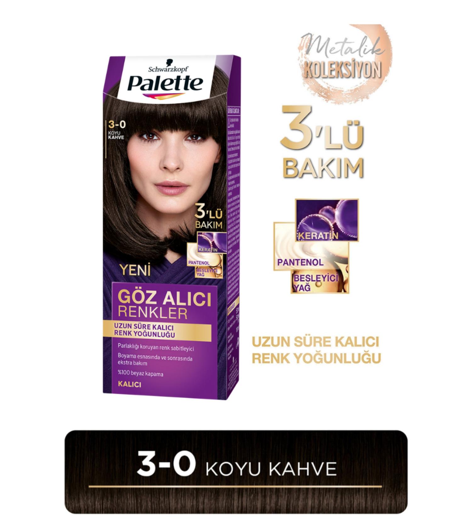 Eye-Catching Colors in Palette 3-0 Dark Brown Hair Dye - Buy Online on GoSupps.com