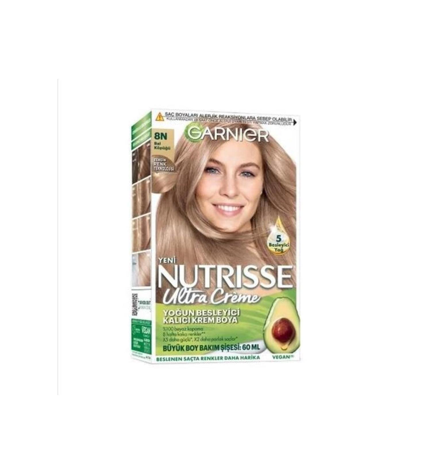 Garnier Nutrisse Ultra Creme Hair Dye 8n Honey Foam