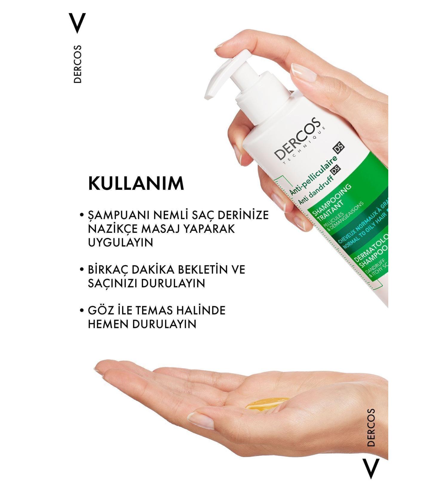 Vichy 100% Effective Dercos Anti Dandruff Anti-Dandruff Shampoo for Normal and Oily Hair 390 ML - Buy Online on GoSupps.com