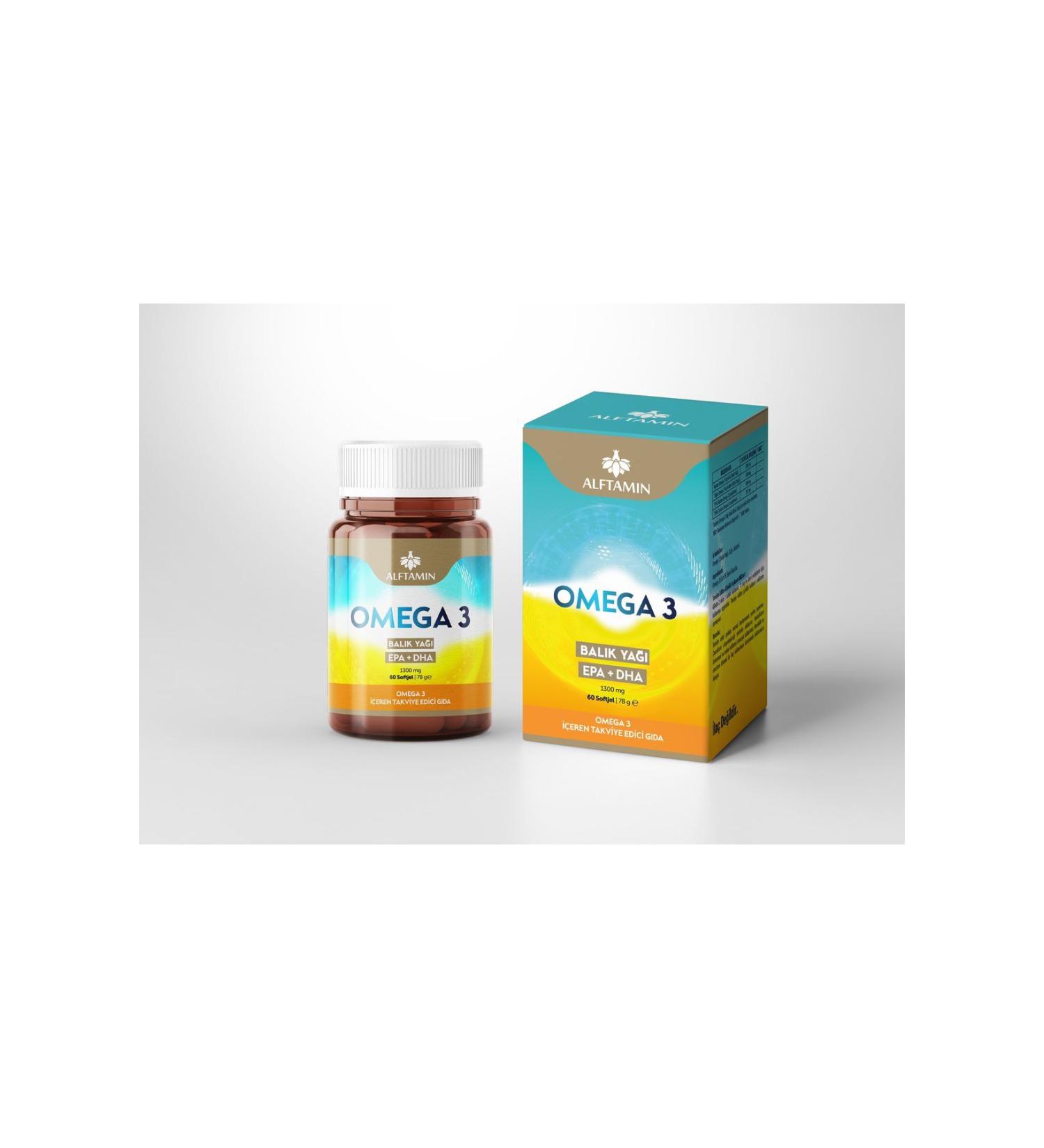 Aftamin Omega 3 Fish Oil 1300 Mg 60 Softgel Capsules