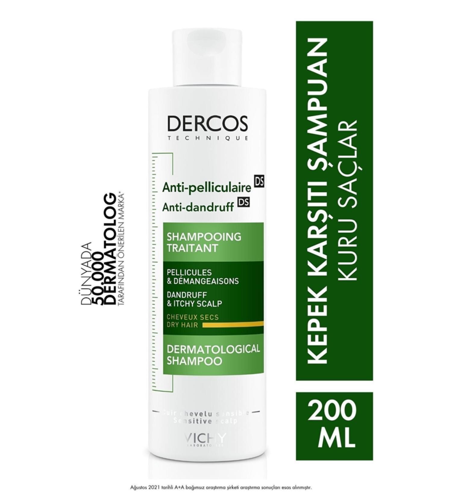 Vichy Hy Dercos Anti-Dandruff Shampoo 200ml - Dry Hair