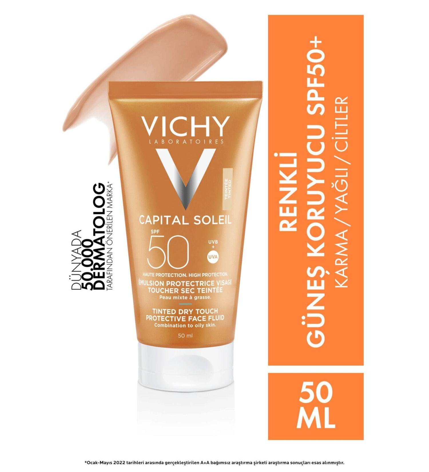 Vichy IDEAL SOLE L COMB NAT ON AND O LY SK N SPF50 COLORED SUNSCREEN EMULS ON 50ML KEYON724
