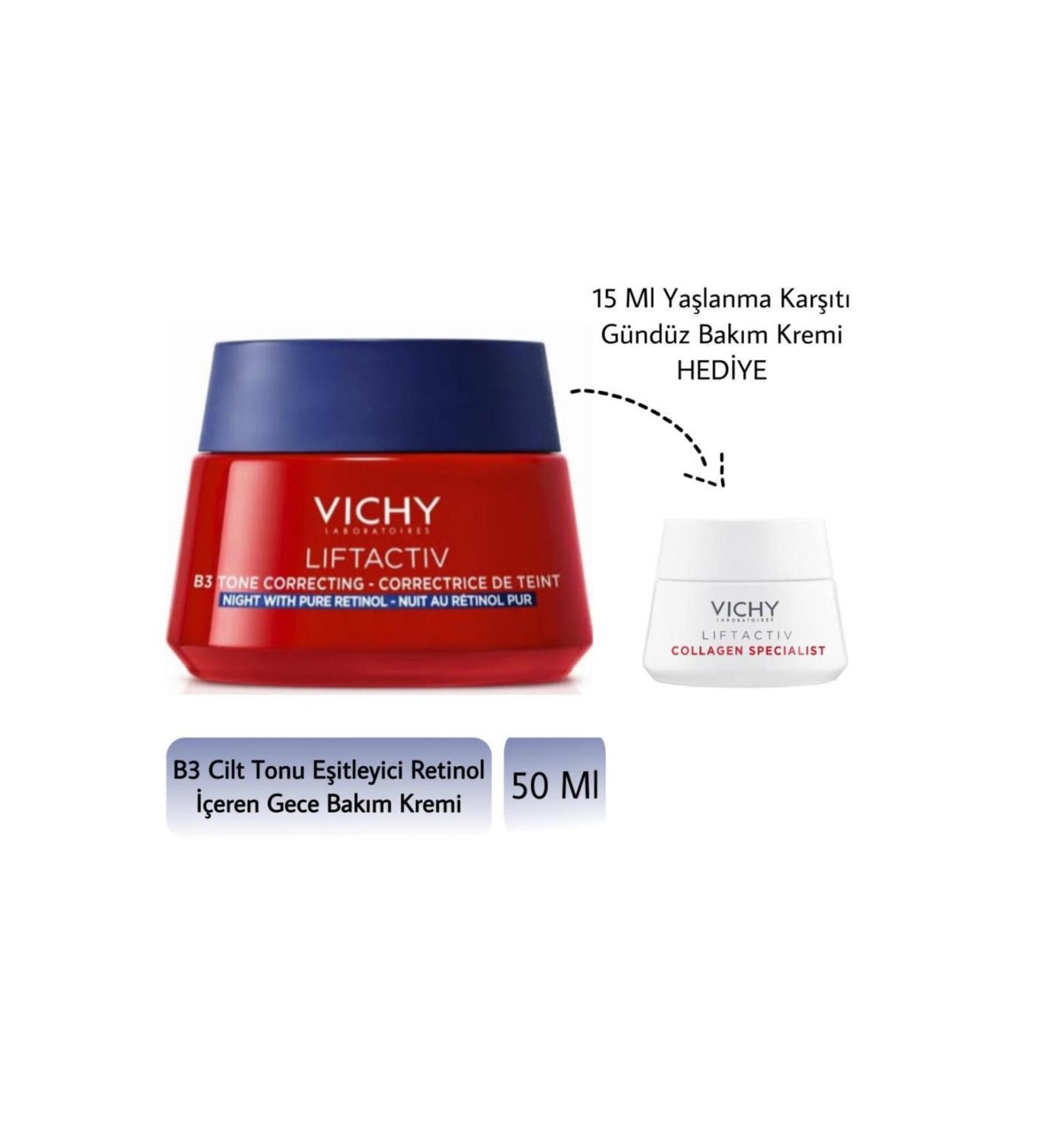 Vichy Liftactiv B3 Retinol Night Cream 50 ml + Day Cream 15 ml GIFT