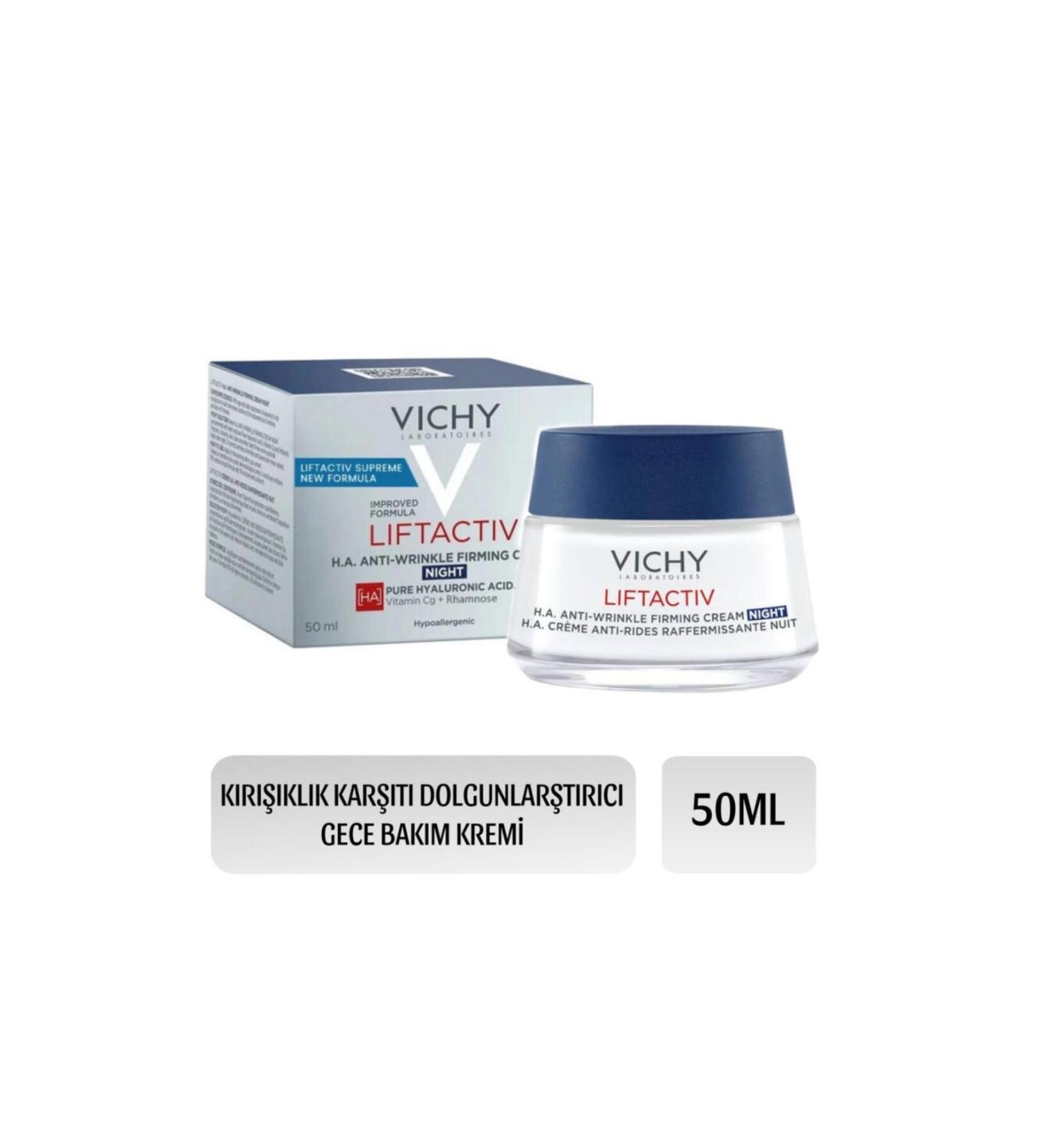 Vichy Liftactiv HA Anti-Wrinkle Plumping Night Cream 50 Ml - Buy Online on GoSupps.com
