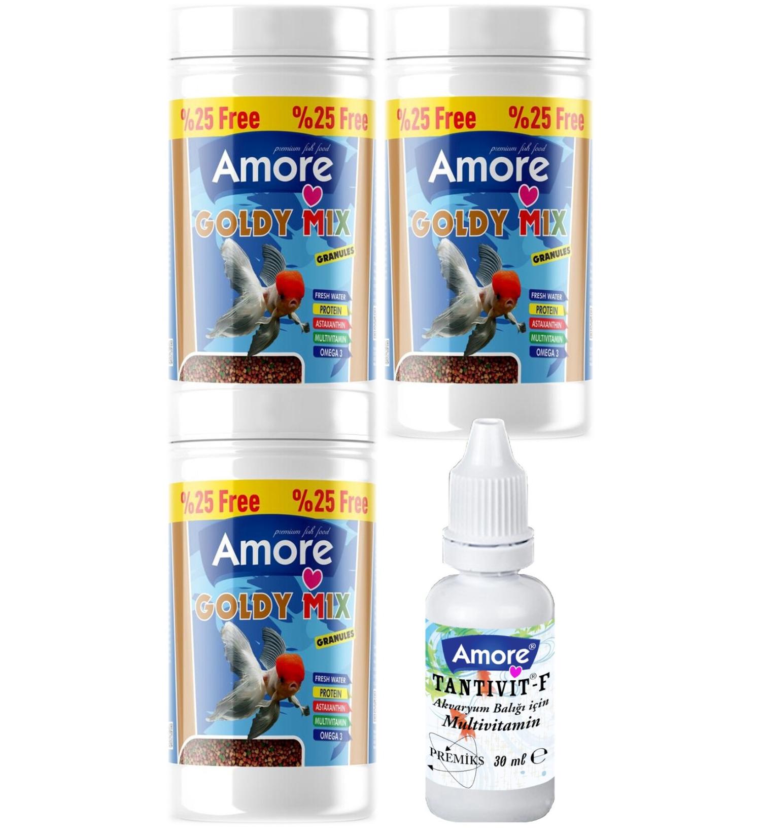 AMORE Goldy Mix Granules 250 ml Strong Healthy Colors Japanese Fish Food