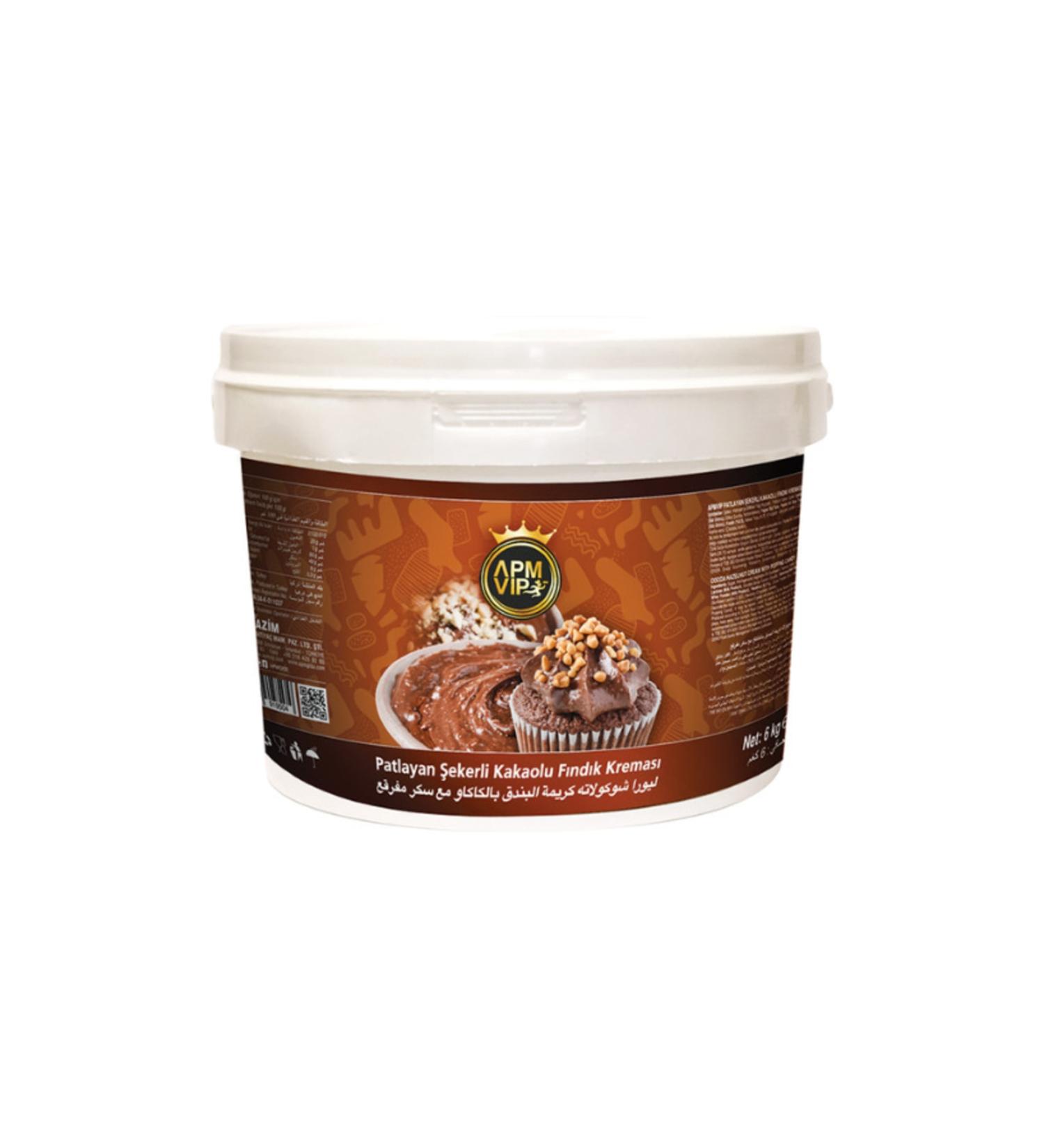 APM VIP Popping Sugar Cocoa Hazelnut Cream 6 Kg