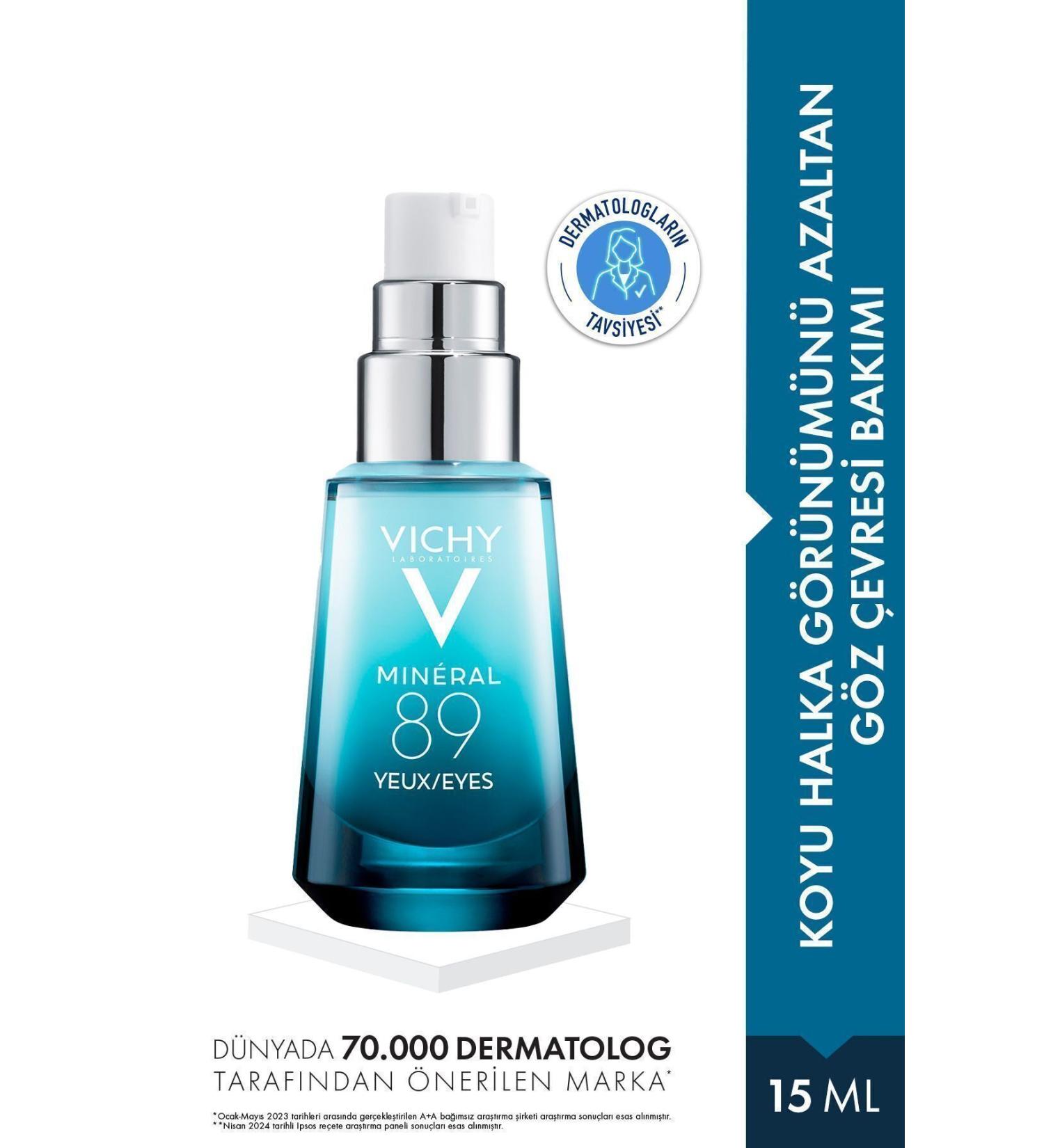 Vichy Mineral 89 Brightening Eye Contour Cream Reduces the Appearance of Dark Circles 15 ML