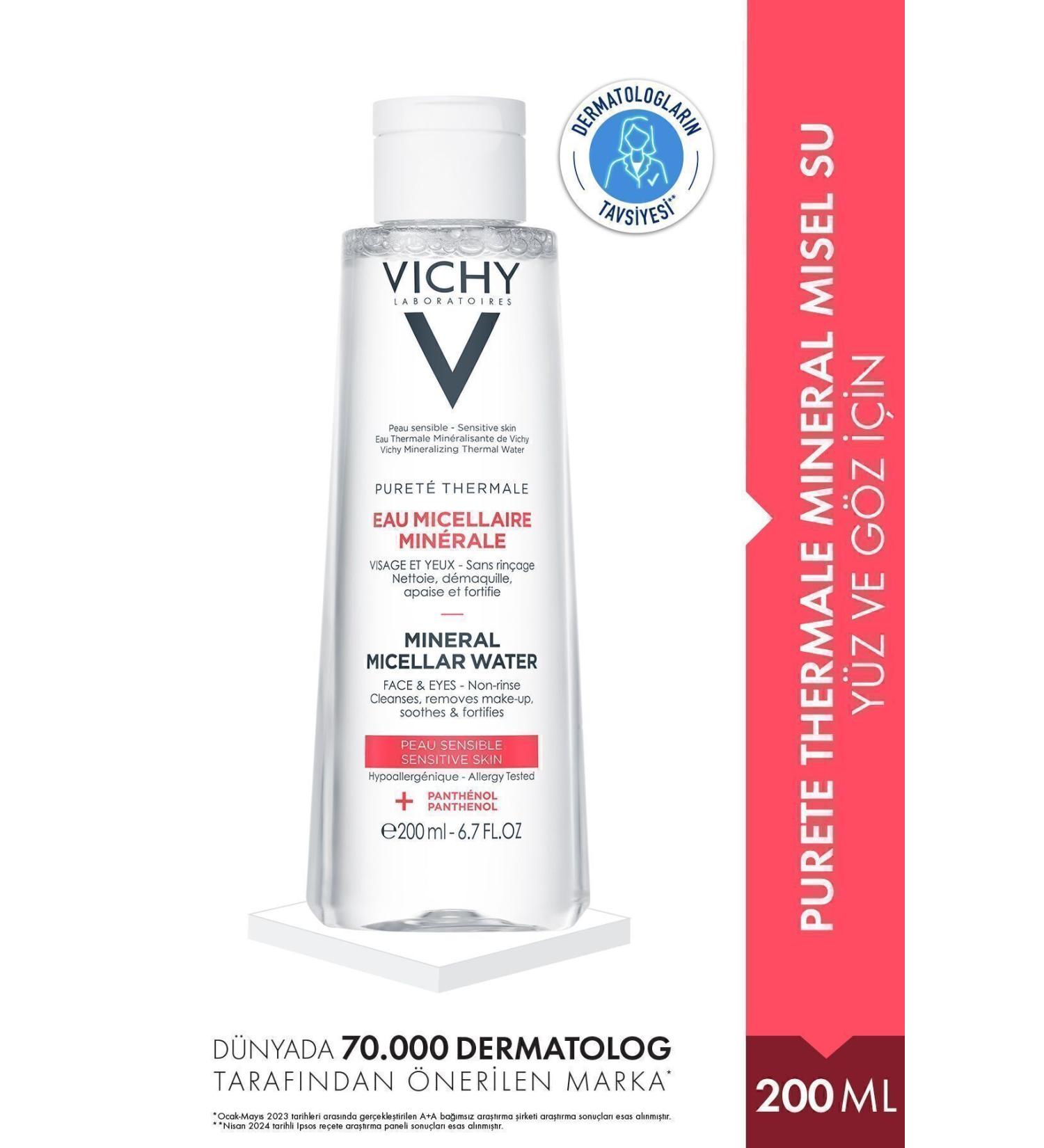Vichy Mineral Micellar Moisturizing Skin Soothing Face Eye Cleansing Water 200ml Passi.4081