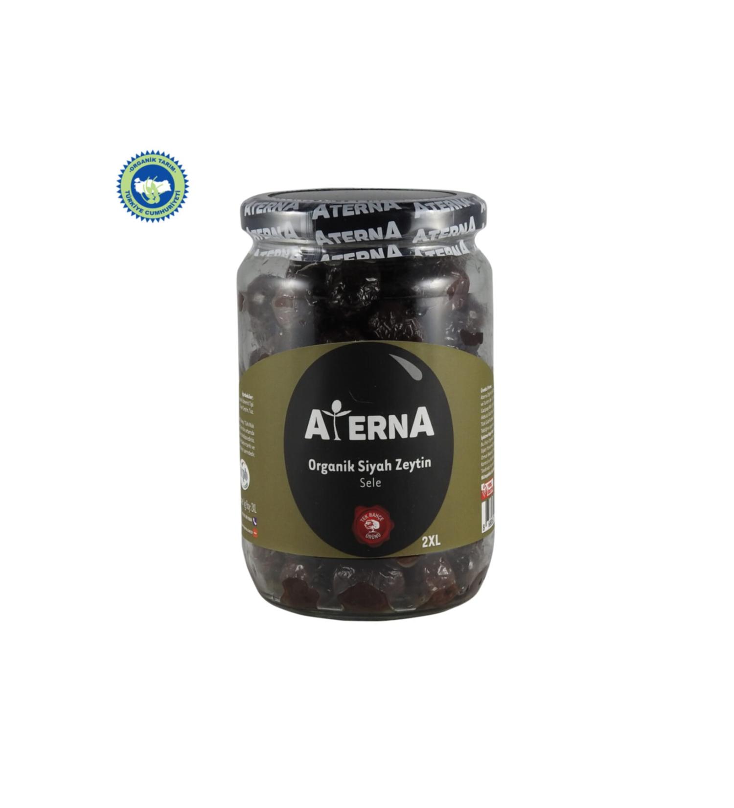 Aterna Organic Black Olives - Edremit Sele 2xl 450gr