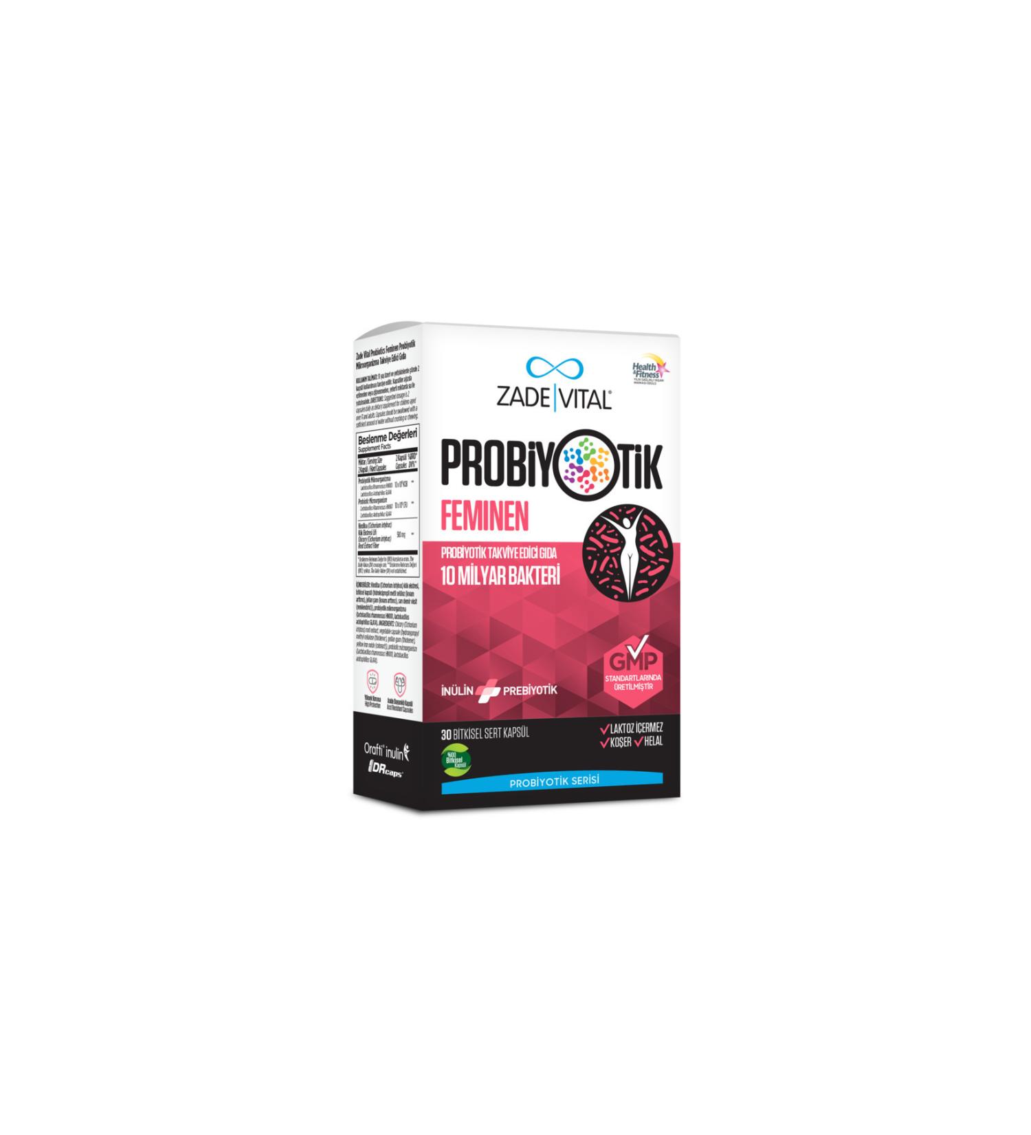 Zade Vital Zade Feminine Probiotic Food Supplement 30 Capsules