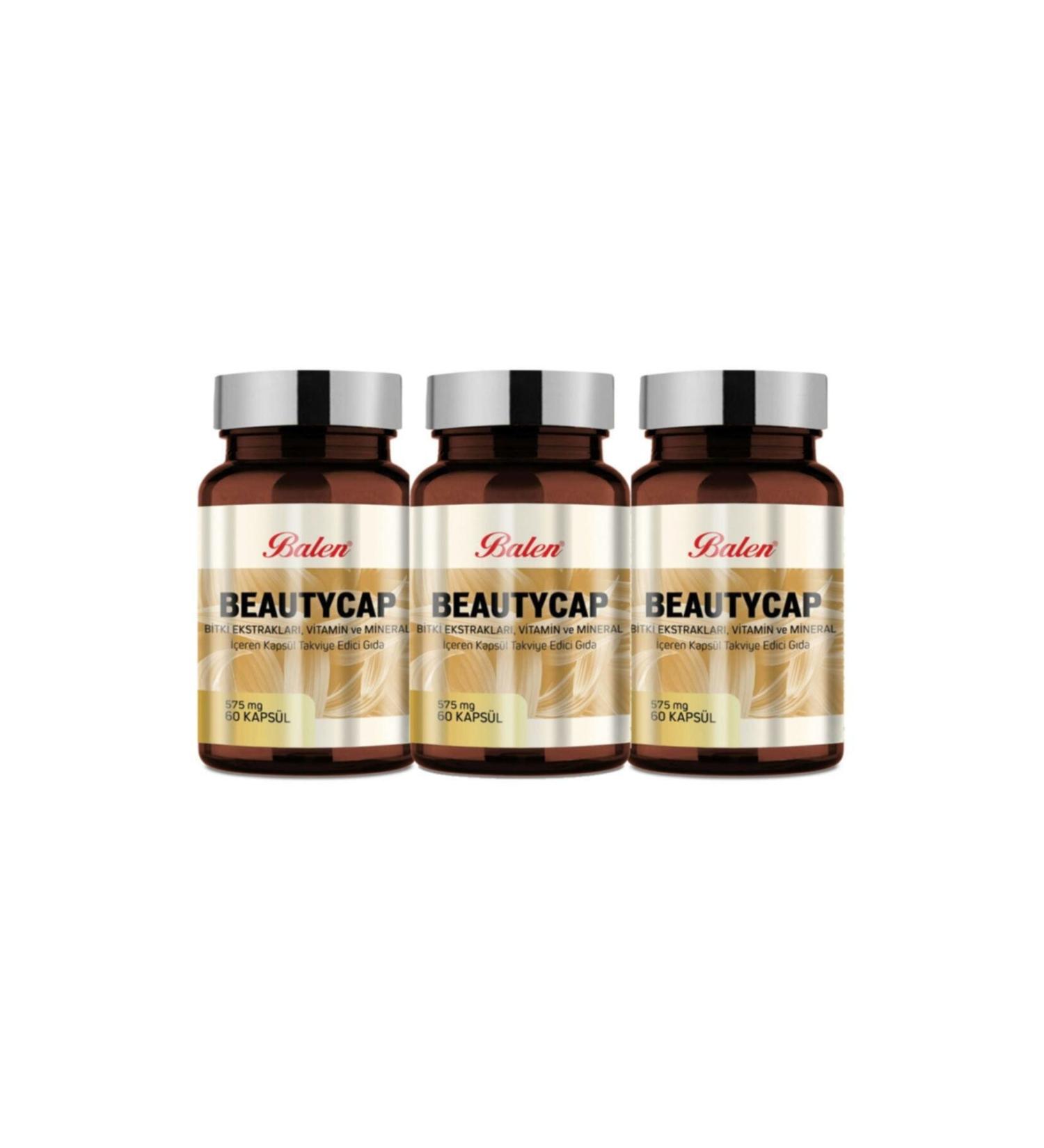 Balen Beautycap Hydrolyzed Collagen Biotin Containing 60 Capsules X 3 Pieces