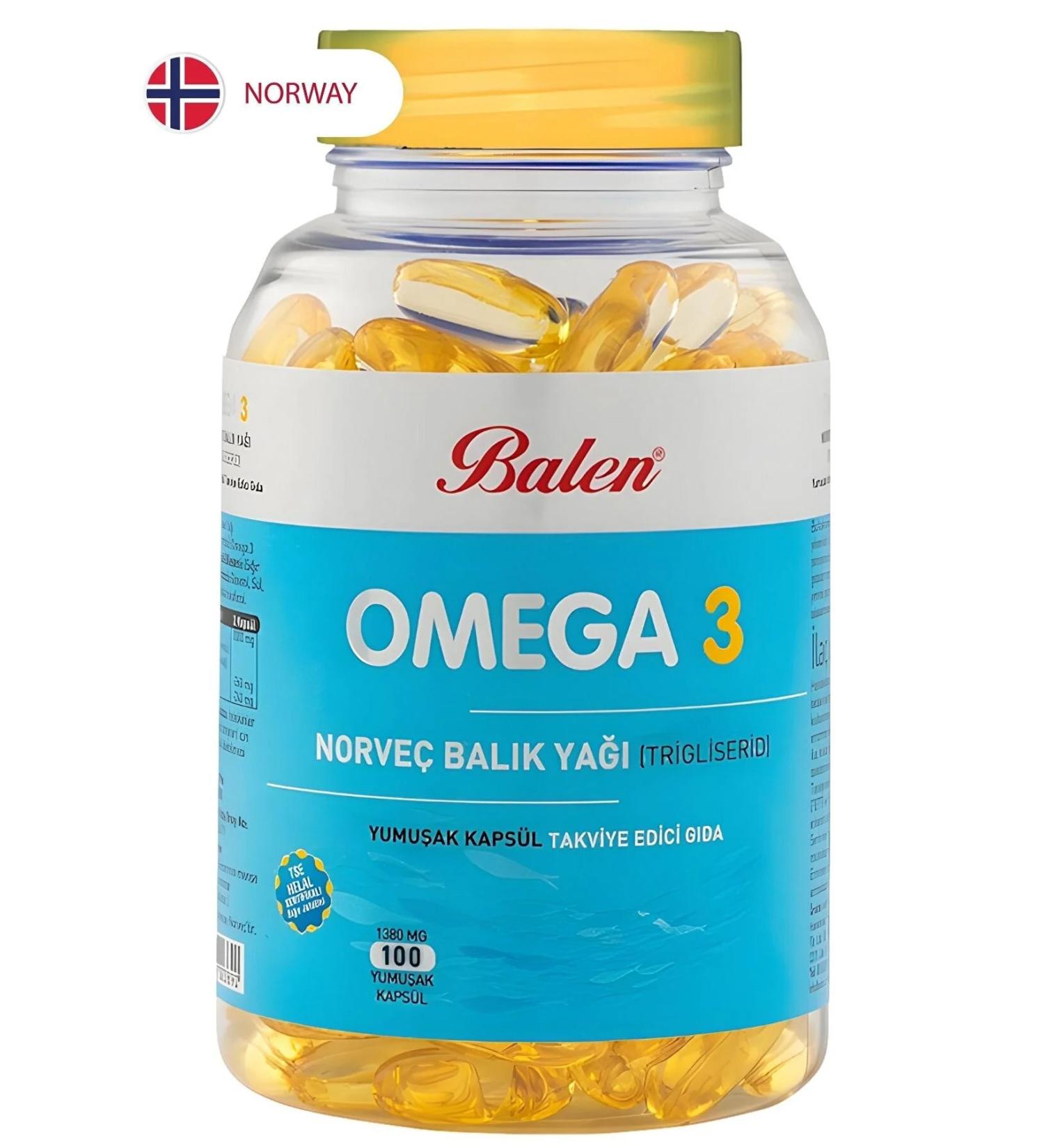 Balen Omega 3 Norwegian Fish Oil (Trigiliceride) Softgel 1380 Mg*100 - Buy Online on GoSupps.com