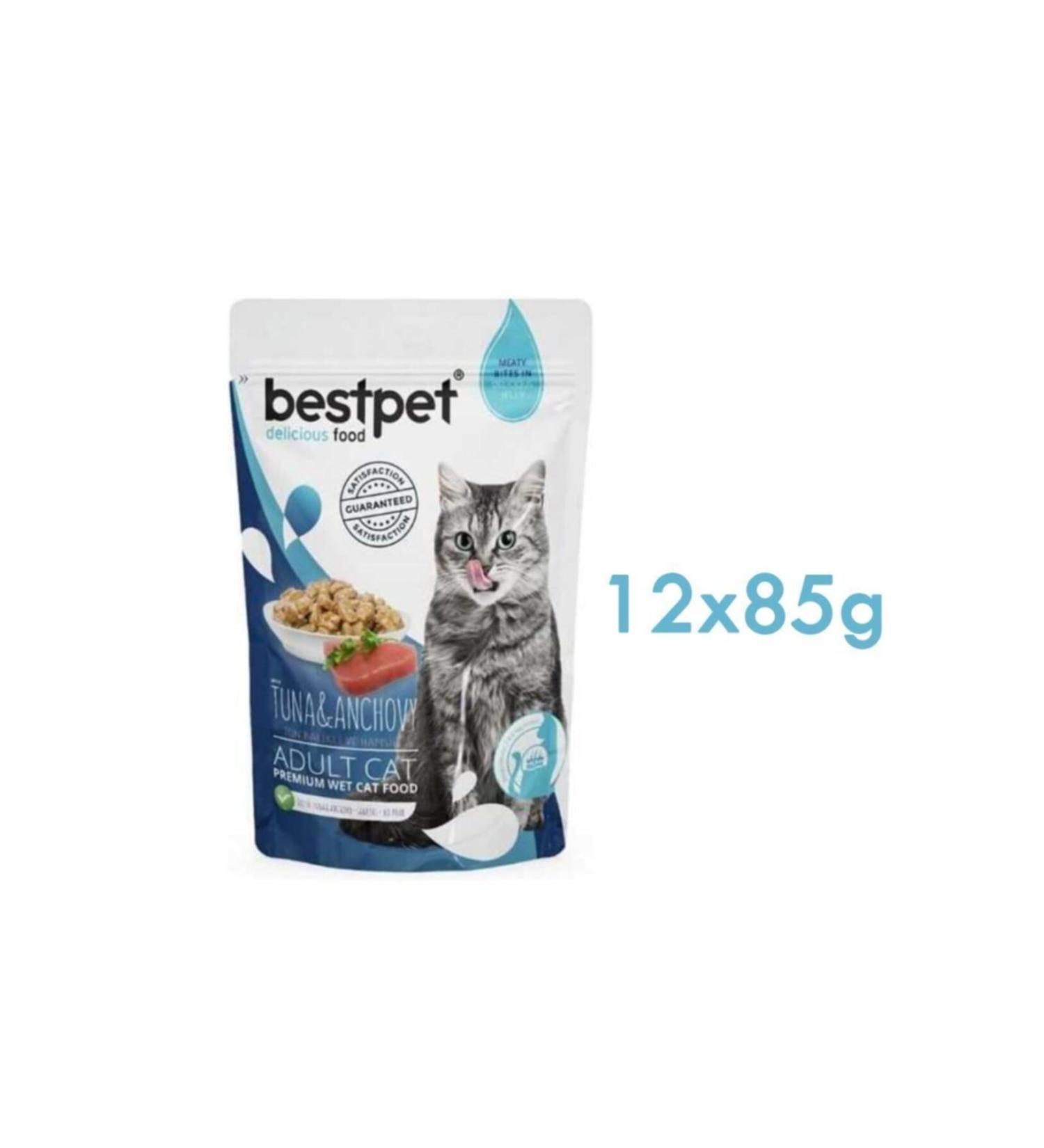 Bestpet Tuna and Anchovy Jelly Cat Canned Food 12 X 85 G