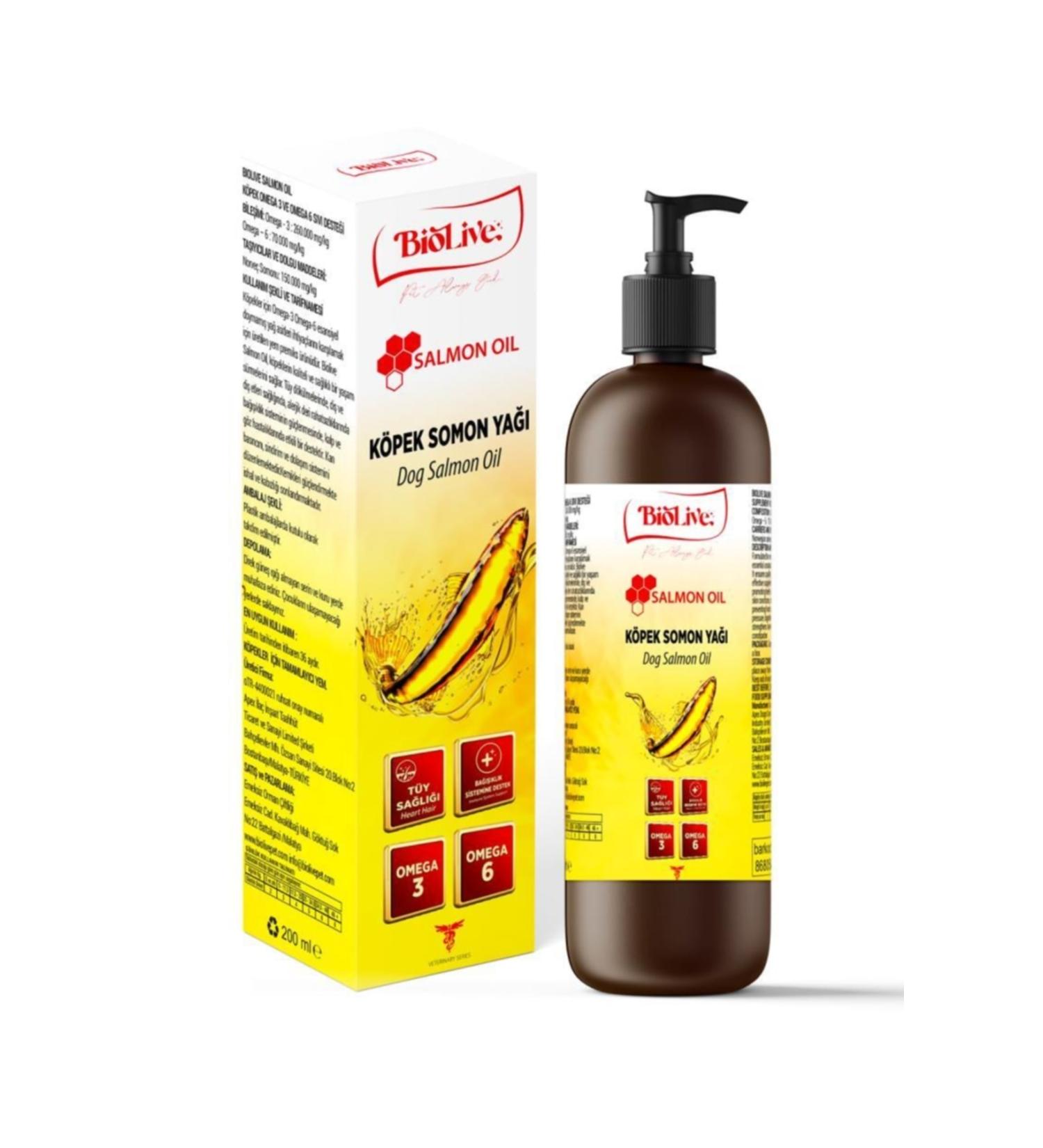 Biolive Salmon Oil for Dogs Omega 3&6 200ml
