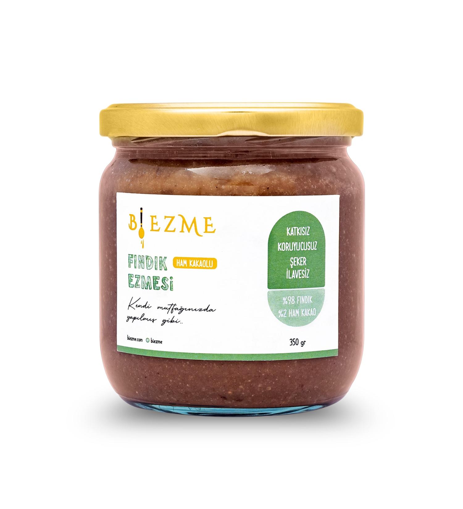 Bi Ezme Sugar-Free Additive-Free Homemade Plain Hazelnut Paste 350 Gr