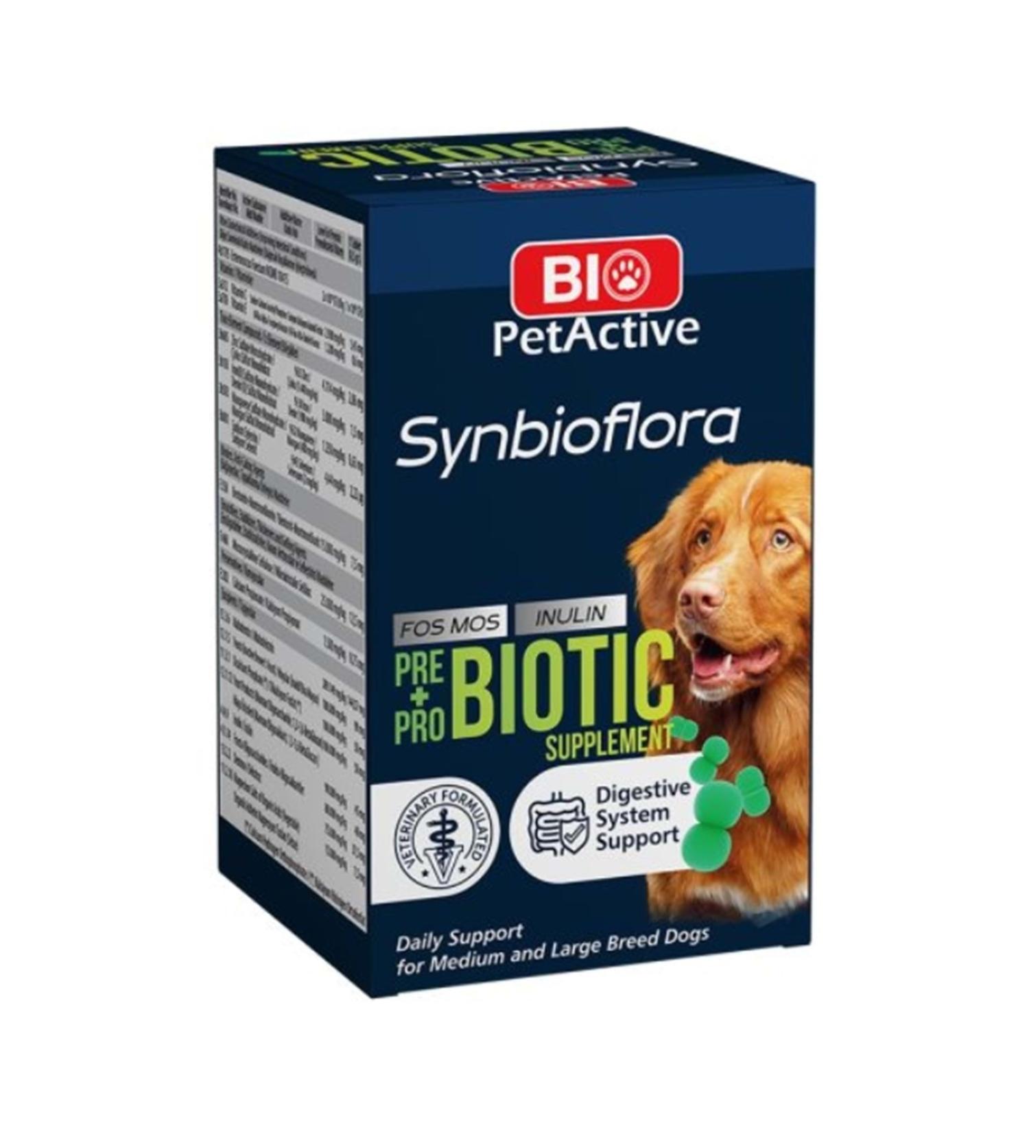 Bio PetActive Synbioflora Probiotic and Prebiotic Cat Immune and Digestive Regulator Supplement 60 Tablets