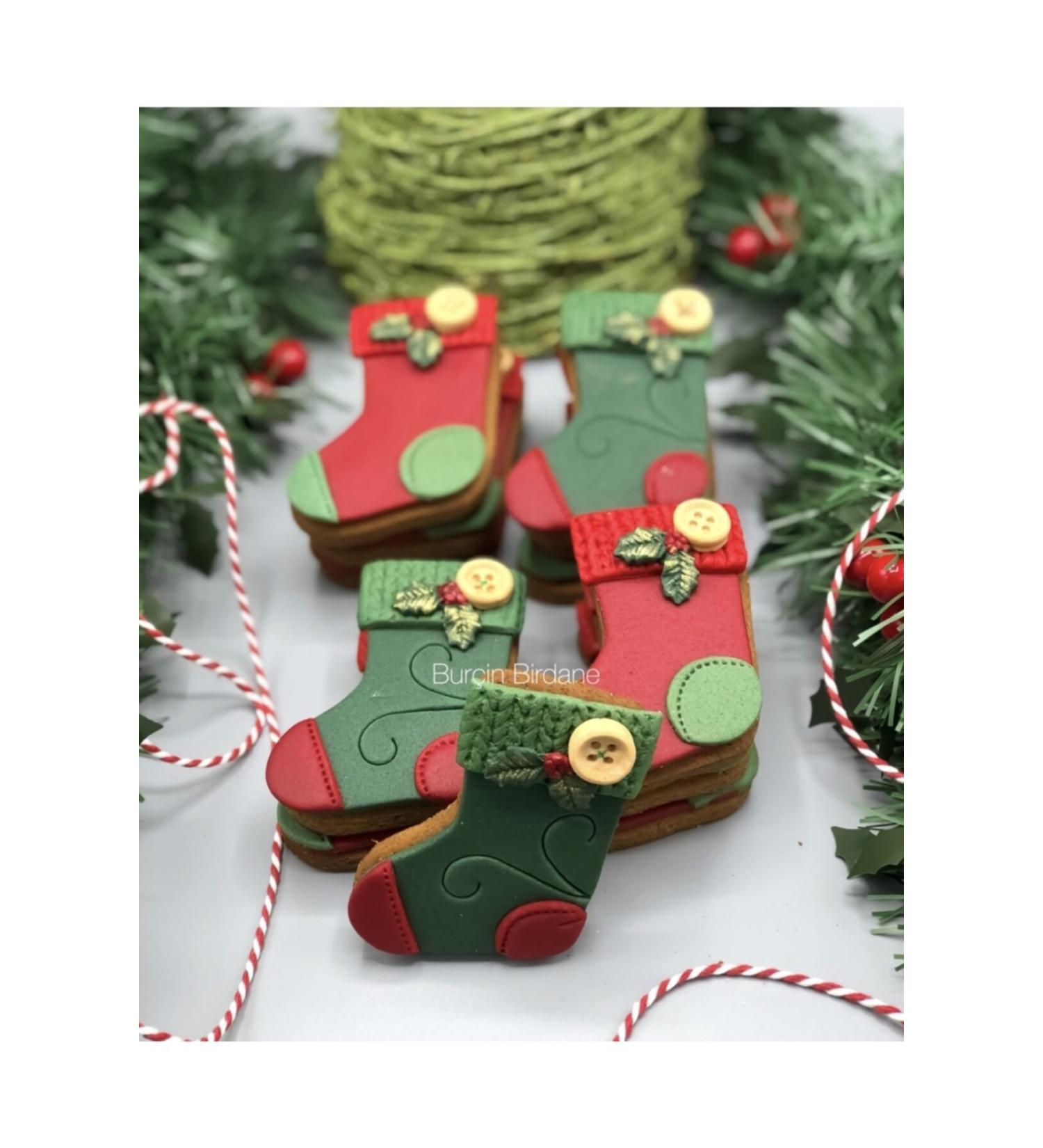 Burcin Birdane Patisserie Green Sock Cookies