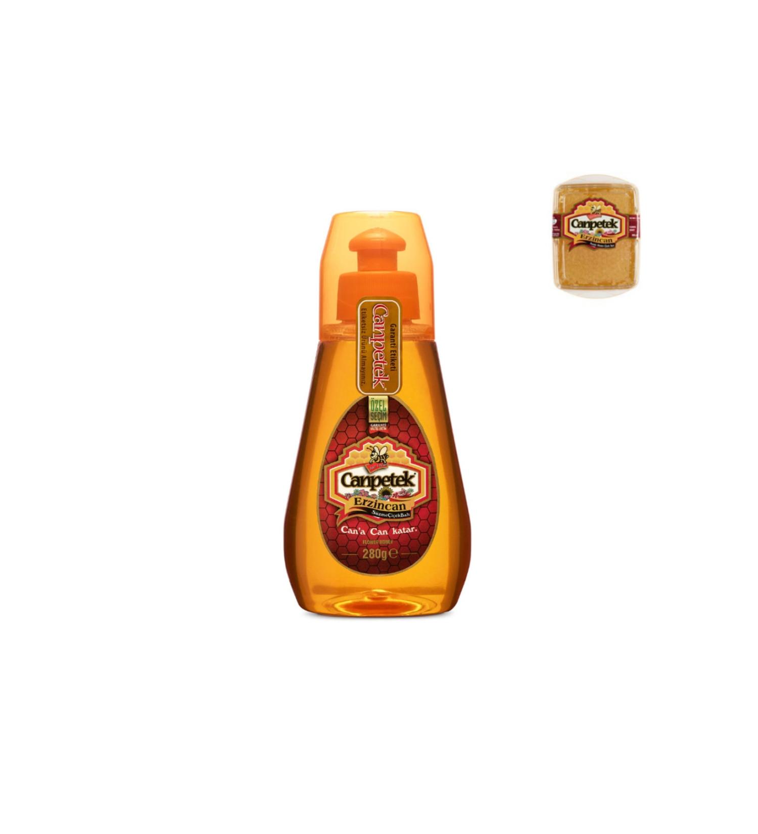 Canpetek Erzincan Flower Honey (280 gr. Snap Lid 250 gr. Plate Honeycomb)