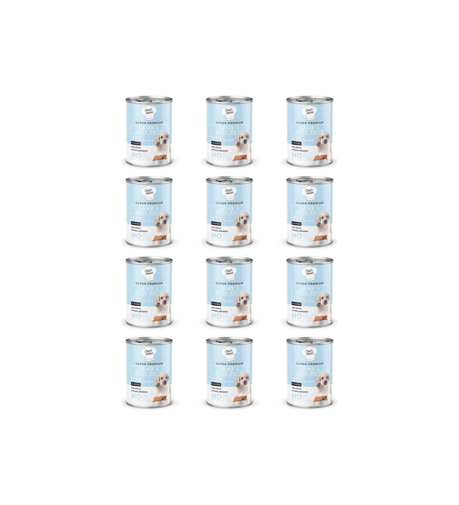 Chefs Choice ChefsChoice Lamb and Rice Paste Puppy Canned Food 400Gr*12 Pieces