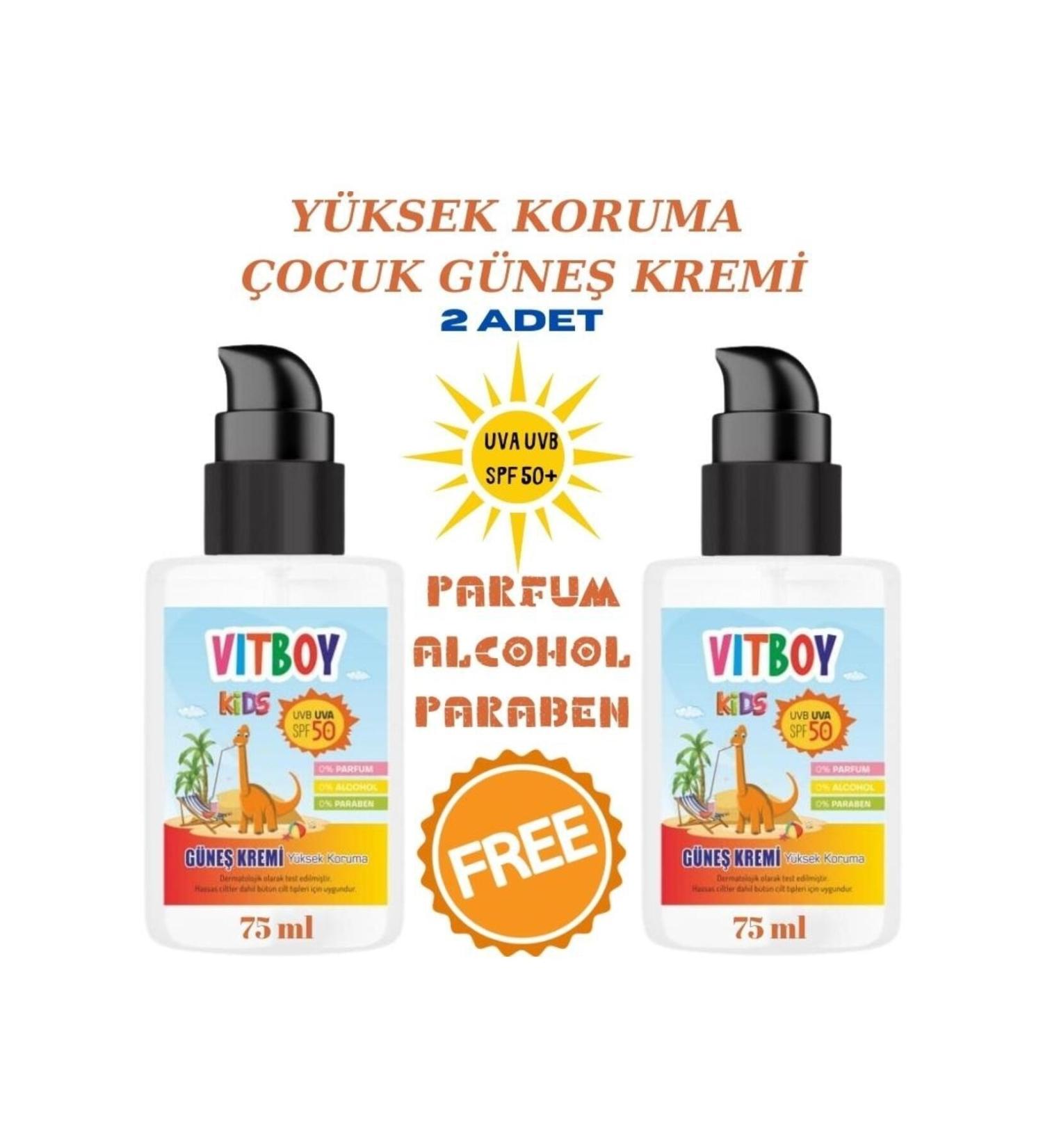 Vitboy High Protection Spf 50+ Children's Sun Cream 75 Ml - Fcs Supplementary Food 150 Ml Syrup