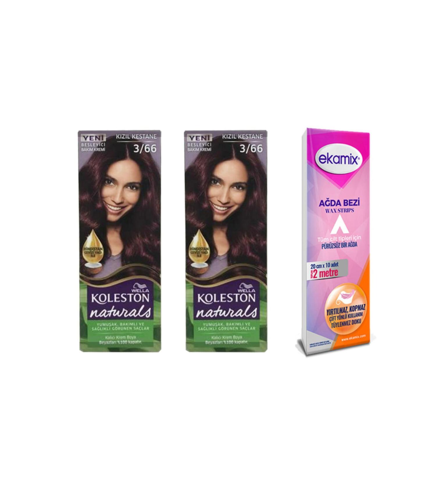 Wella Naturals Hair Dye 3-66 Red Chestnut 2 Pieces