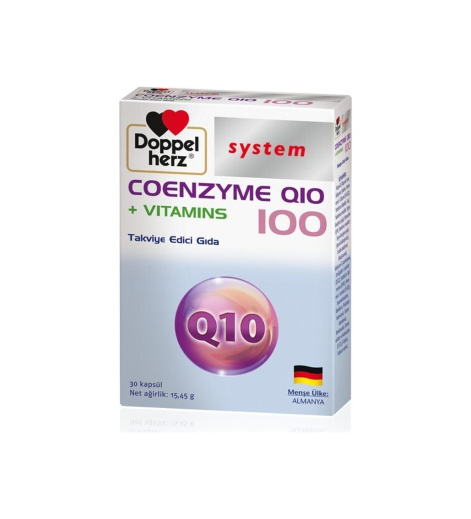 Doppelherz Coenzyme Q10 + Vitamins 100 Mg 30 Capsules
