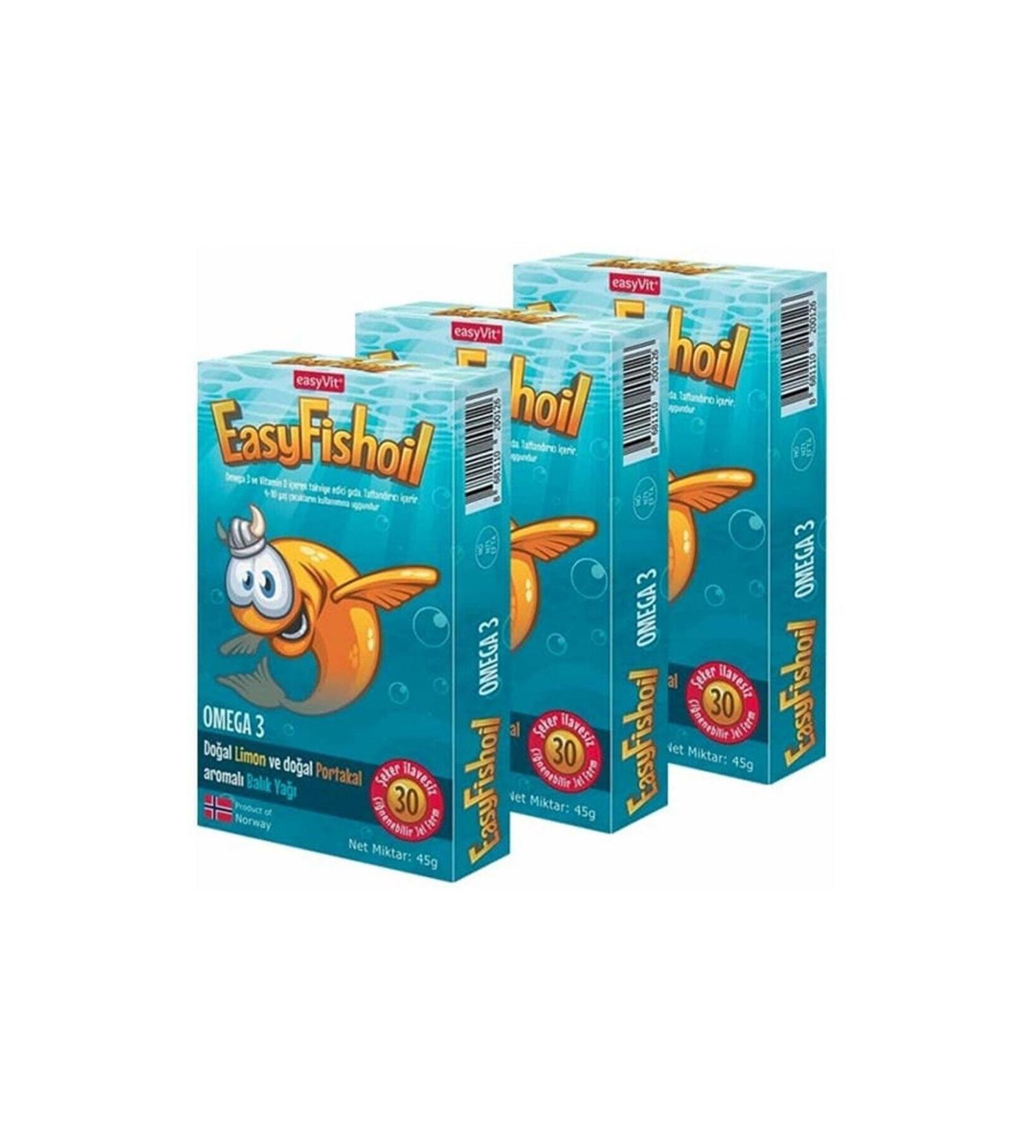Easy Fishoil Omega 3 30 Gel Tablets For Kids X3