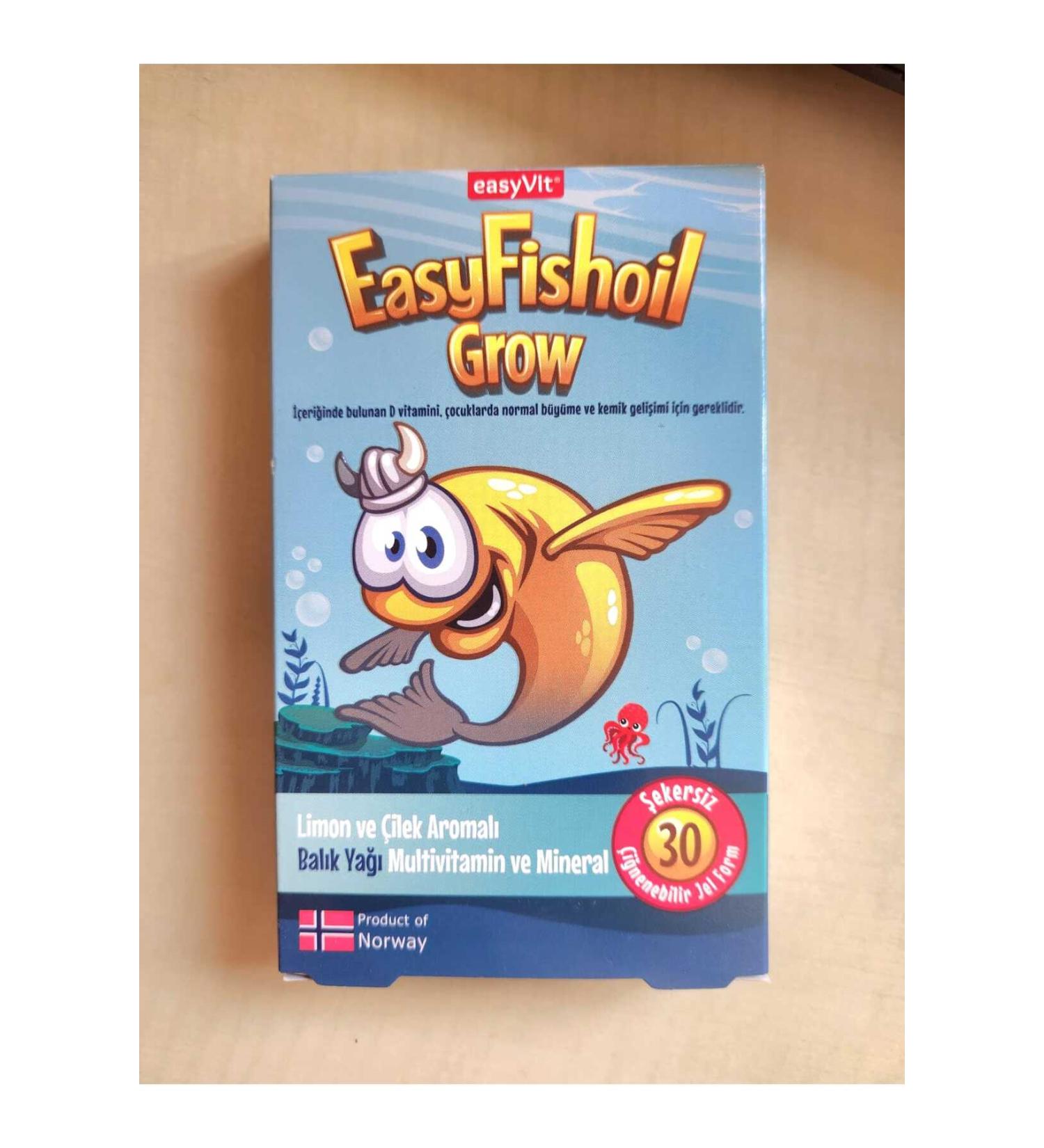 EASYVIT Easyfishoil Grow Lemon and Strawberry Flavored 30 Gel Tablets