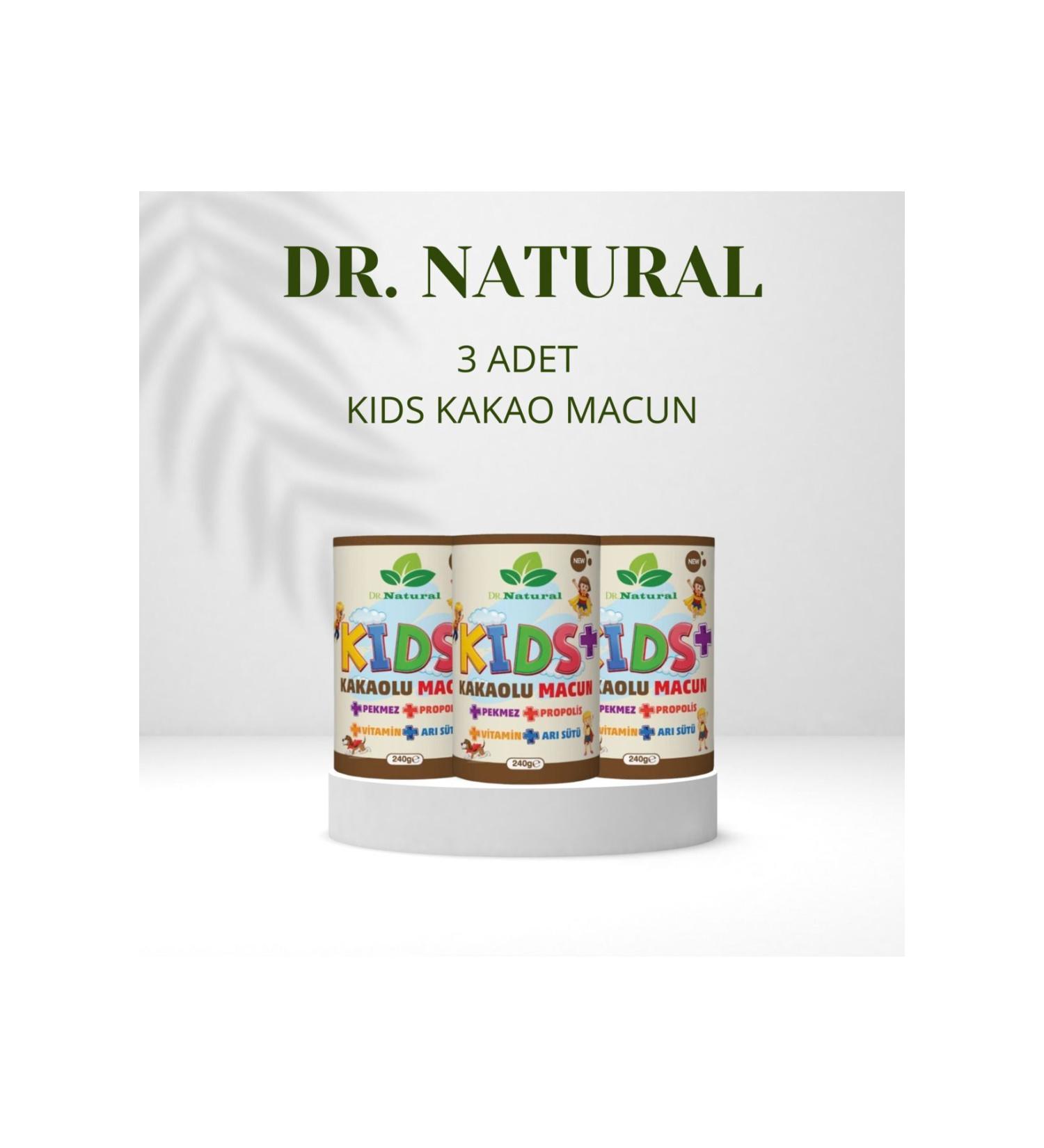 DRNATURAL Kids Children's Paste Cocoa - Royal Jelly - Propolis - Molasses and Vitamin 240 gr (3 Pieces) - Buy Online on GoSupps.com
