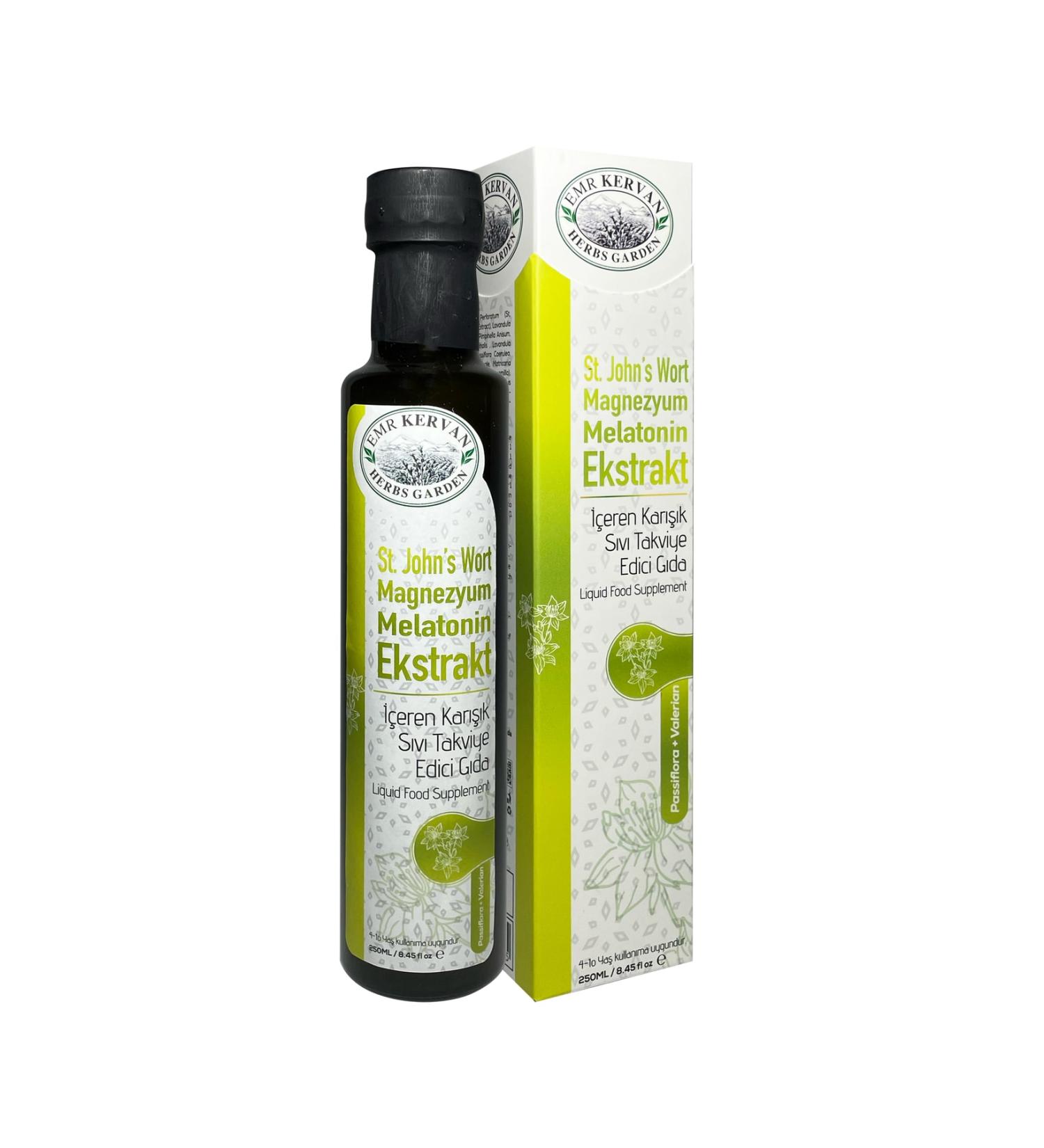 Emr Kervan Herbs Garden St. John's Wort Magnesium Melatonin (passiflora + valerian) Extract Containing Supplementary Food 250 Ml