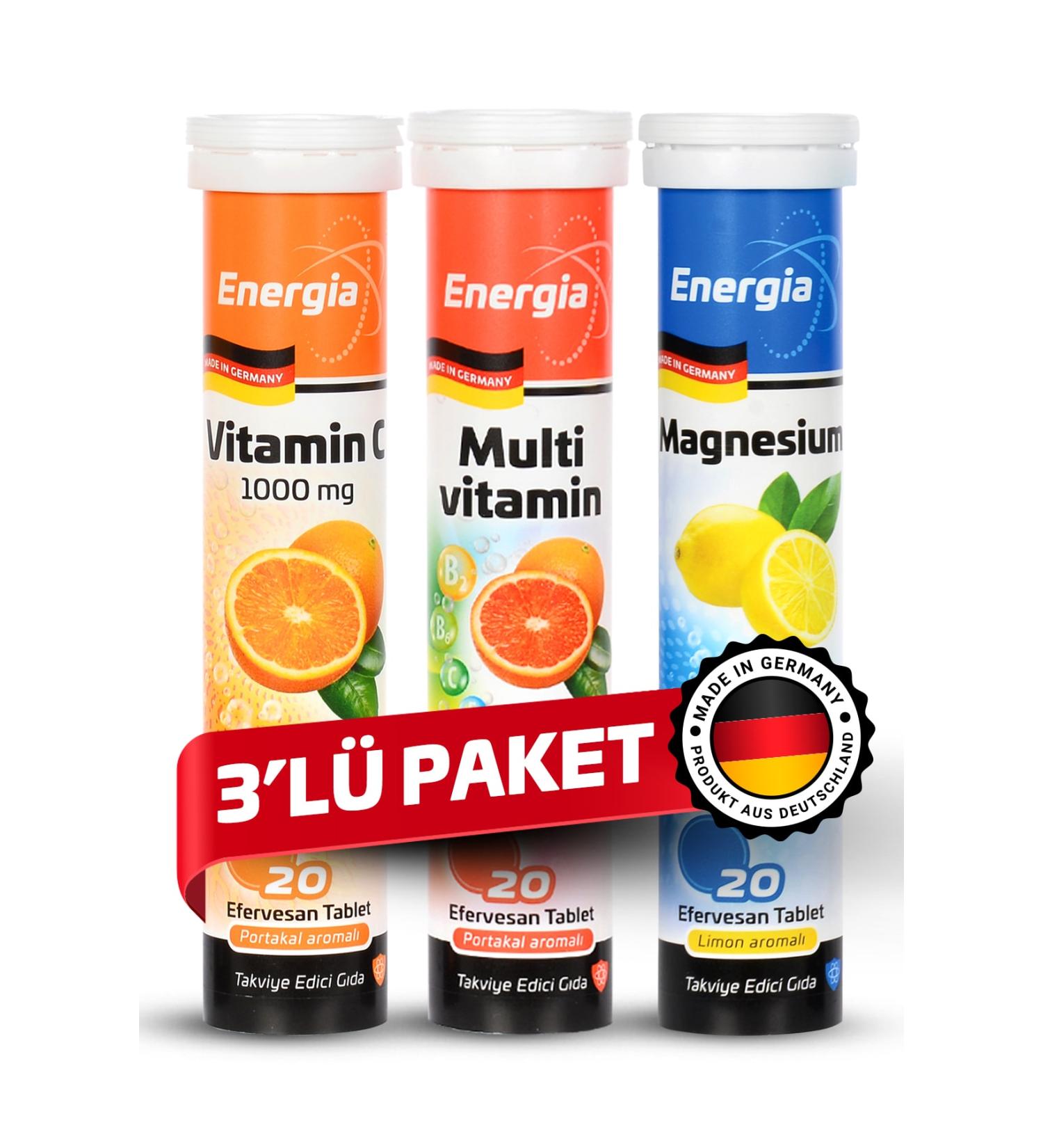 Energia Vitamin C + Multivitamin + Magnesium Effervescent Tablet Food Supplement
