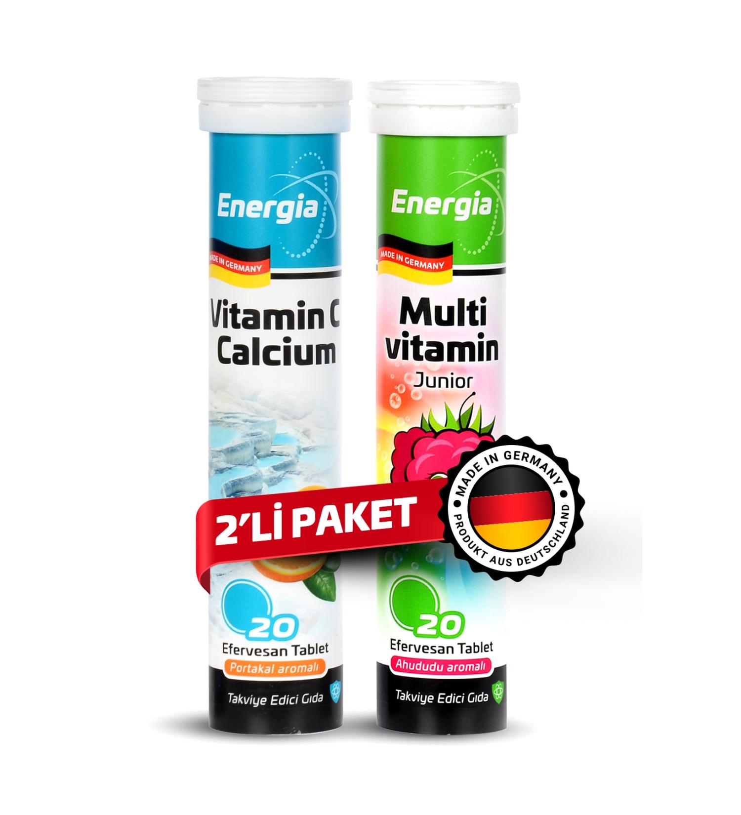 Energia Vitamin C and Calcium + Multivitamin Children's Effervescent Tablet Food Supplement