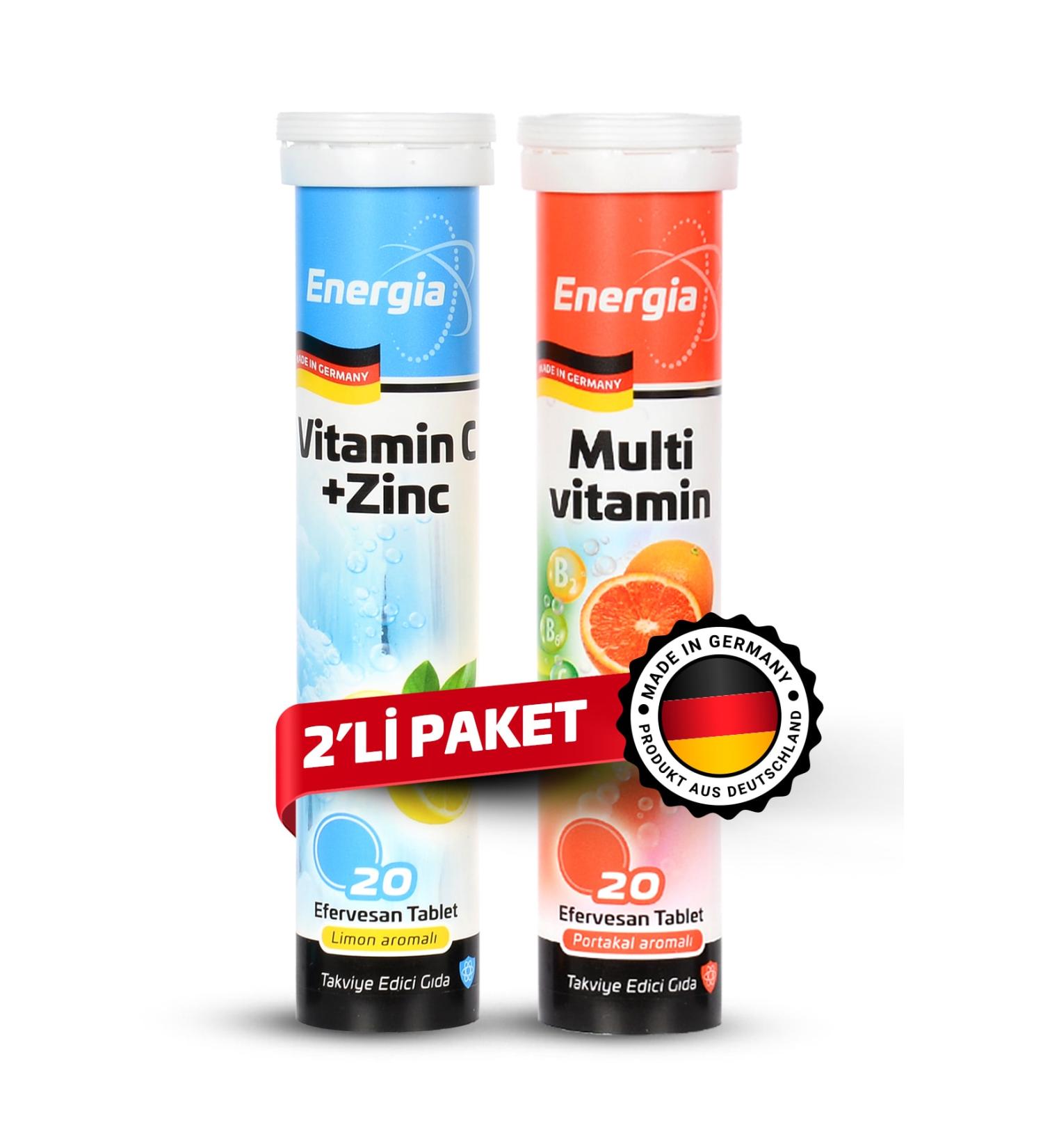 Energia Vitamin C and Calcium + Magnesium Effervescent Tablet Food Supplement