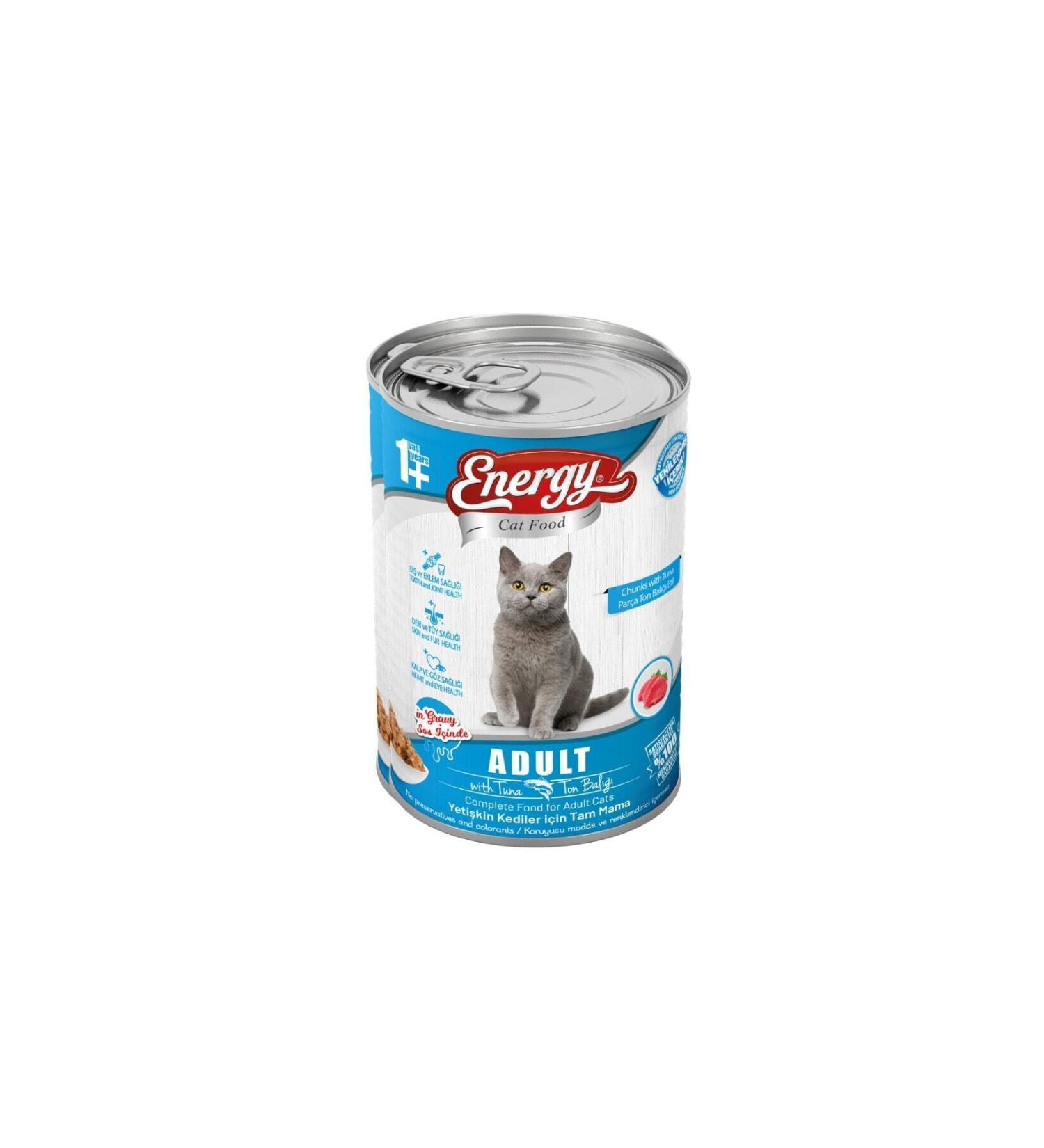 Energy Tuna Canned Adult Cat Food 415 Gr - 12 Cans