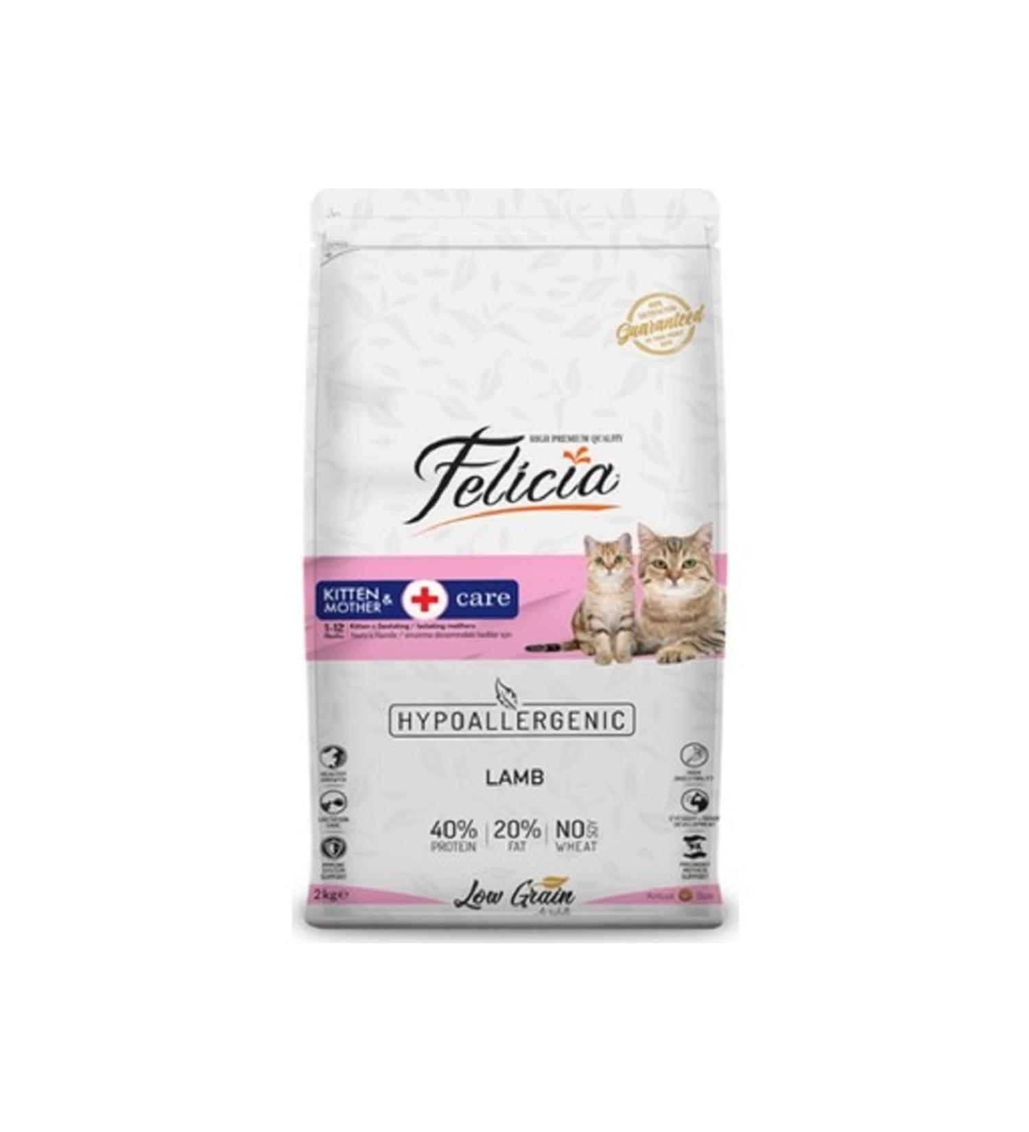 Felicia Low Grain 12 Kg Hypoallergenic Cat Food with Lamb Meat