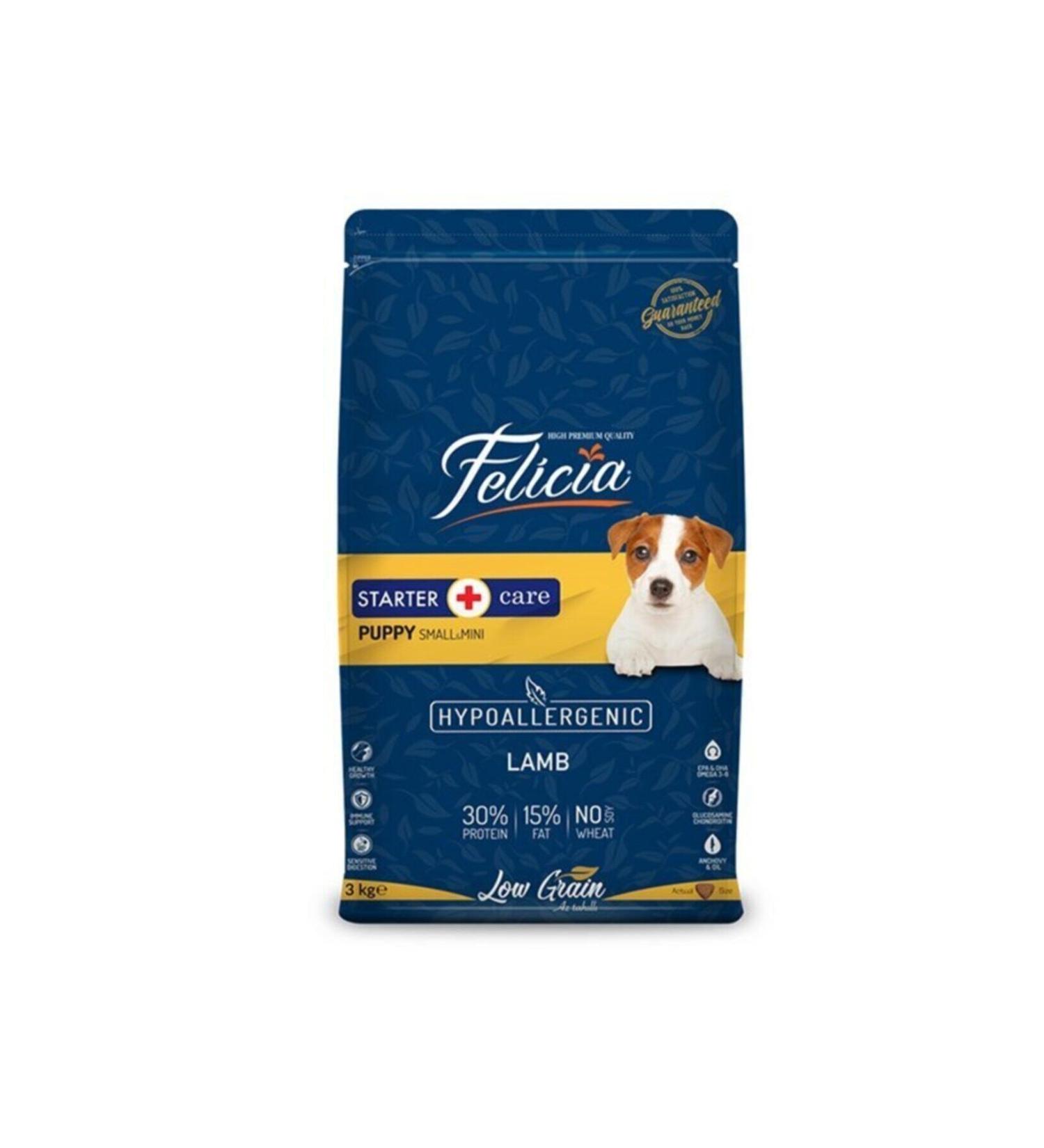 Felicia Low Grain Hypoallergenic Lamb Meat Small Breed Puppy Food 3 kg