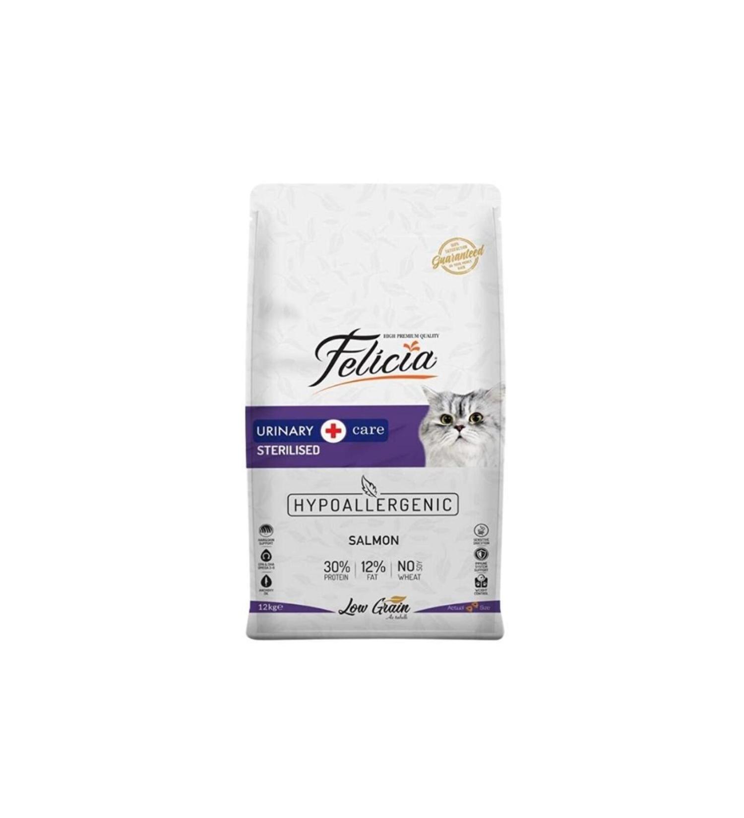 Felicia Low Grain Hypoallergenic Salmon Sterilized Cat Food 12 Kg - Farmapets