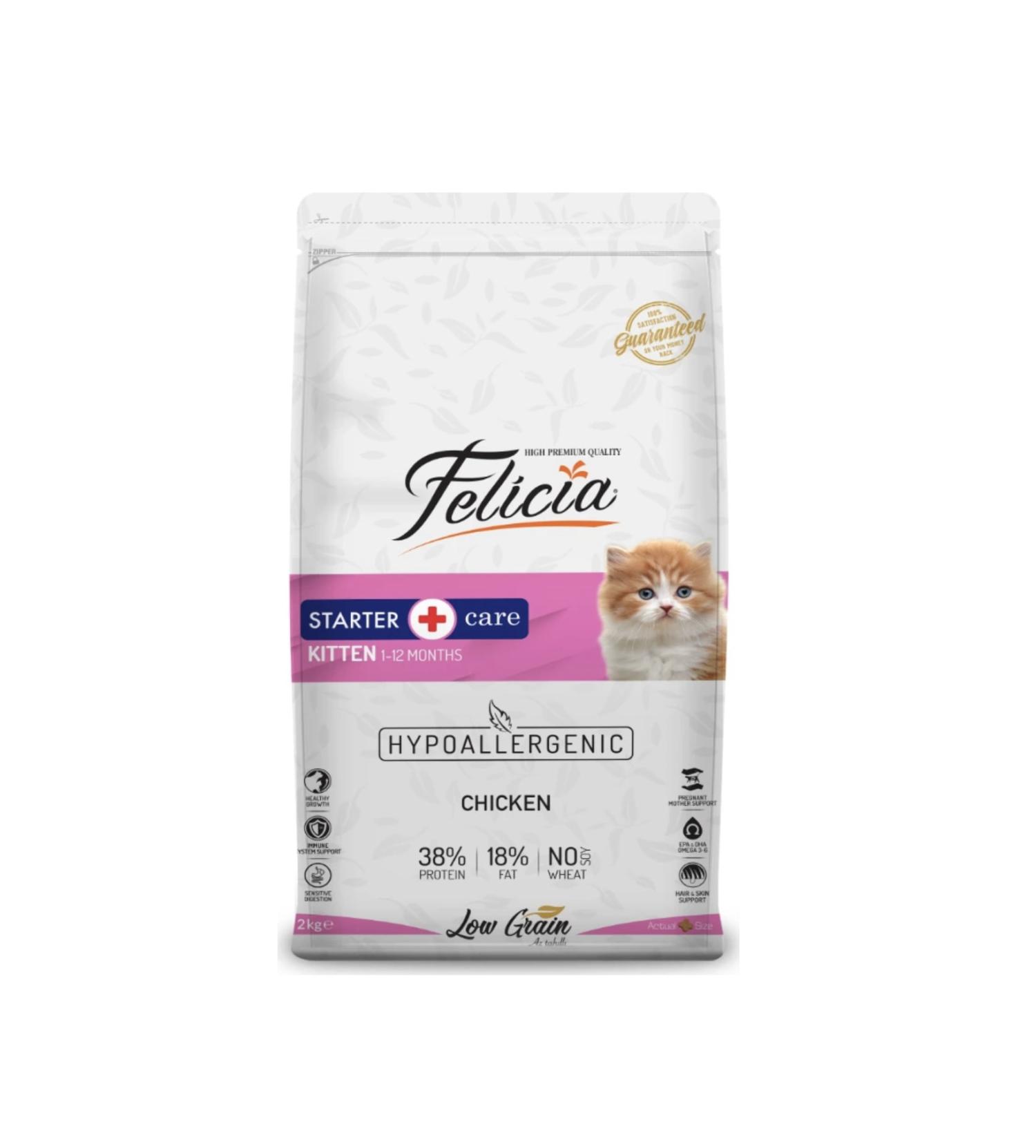 Felicia Low Grain Sterilized Hypoallergenic Salmon Cat Food 2 Kg (2 Pieces)