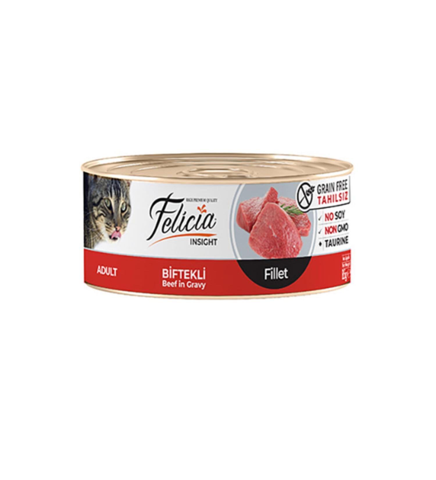 Felicia Pate Steak&Chicken Minced Cat Canned Food 85 Gr X 24 Pieces