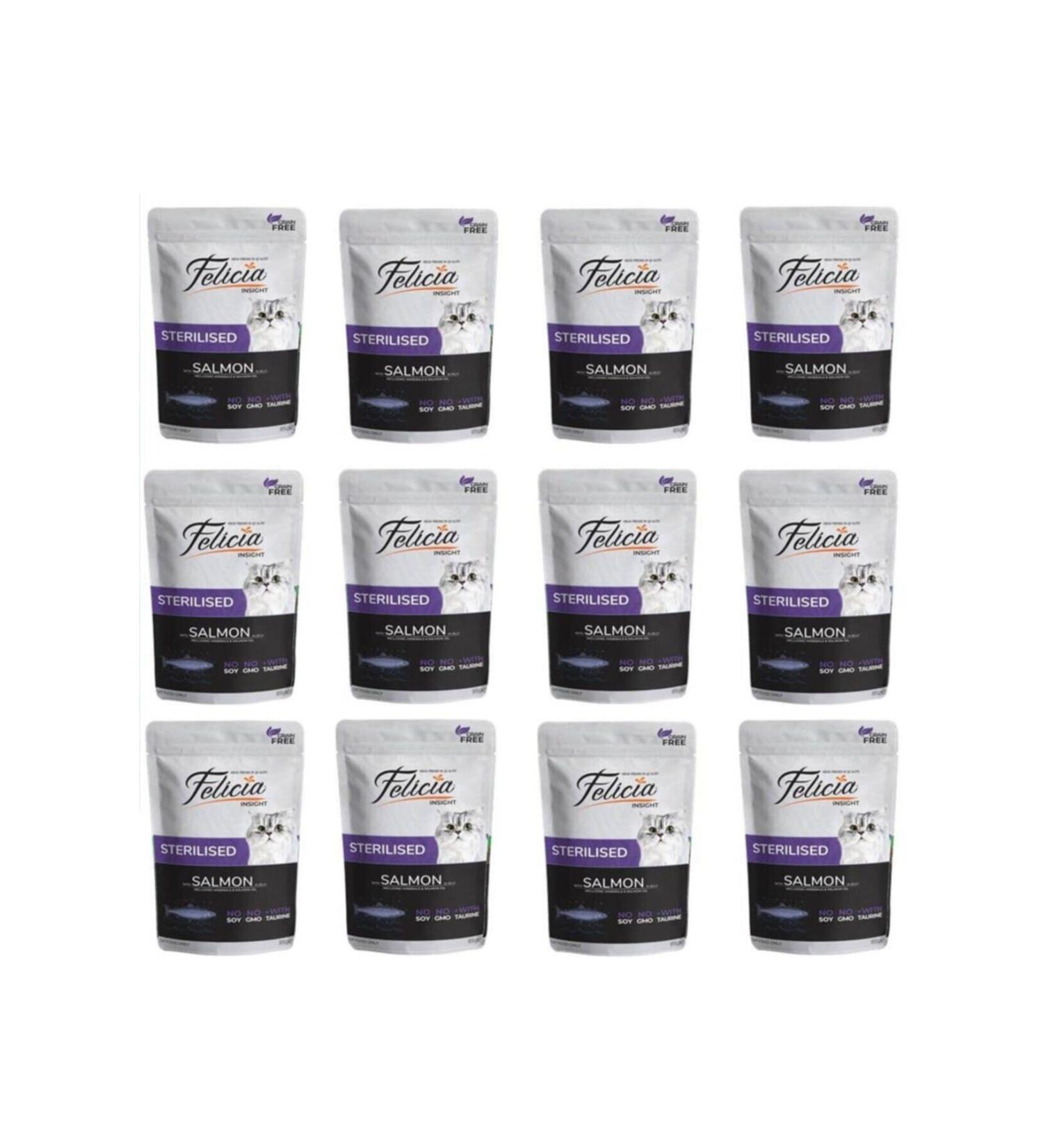 Felicia Sterilized Grain-Free Salmon Cat Wet Food 85 Gr X 12 Pieces