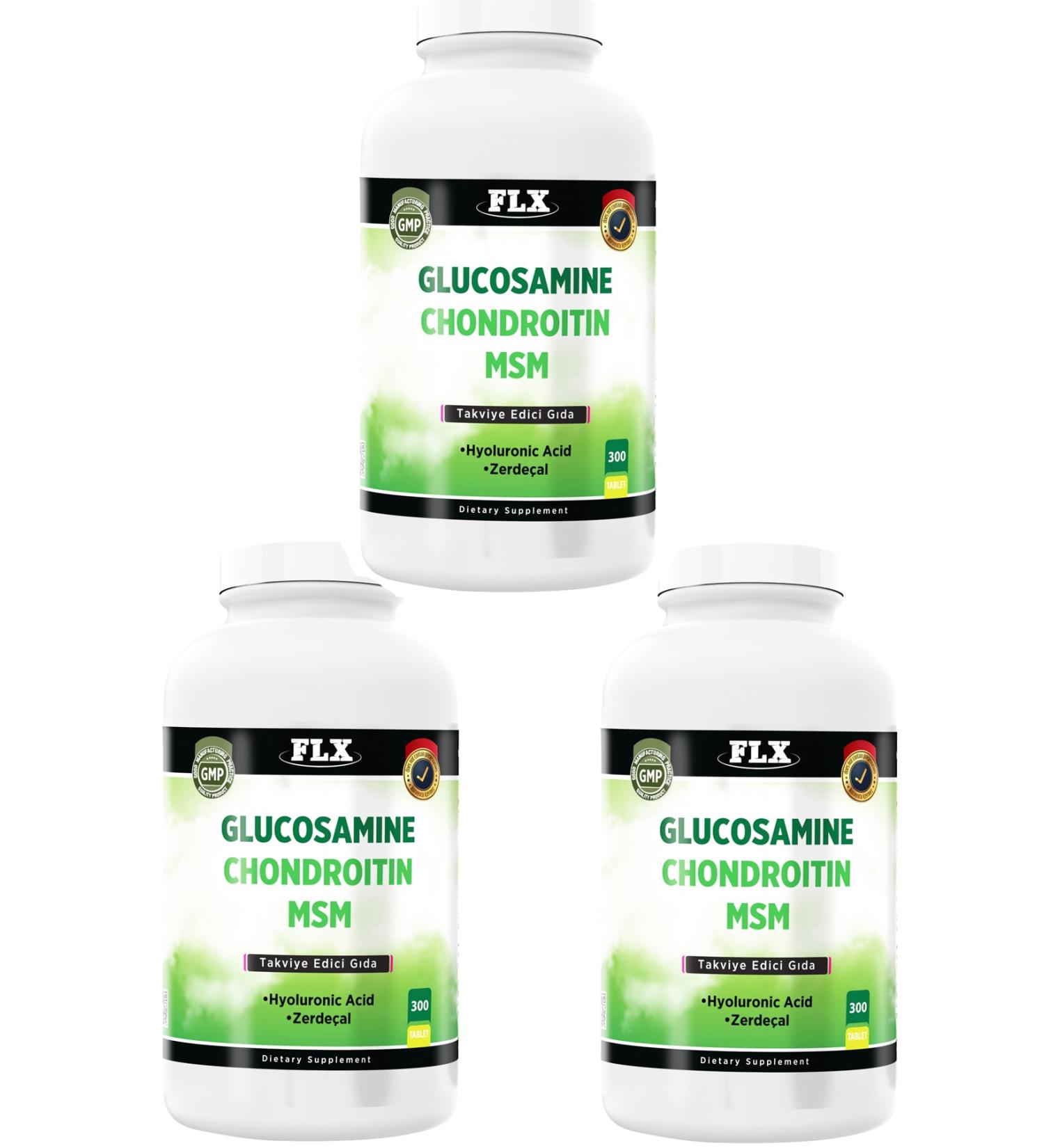 FLX Glucosamine Chondroitin Msm Hyaluronic Acid Turmeric 60 Tablets