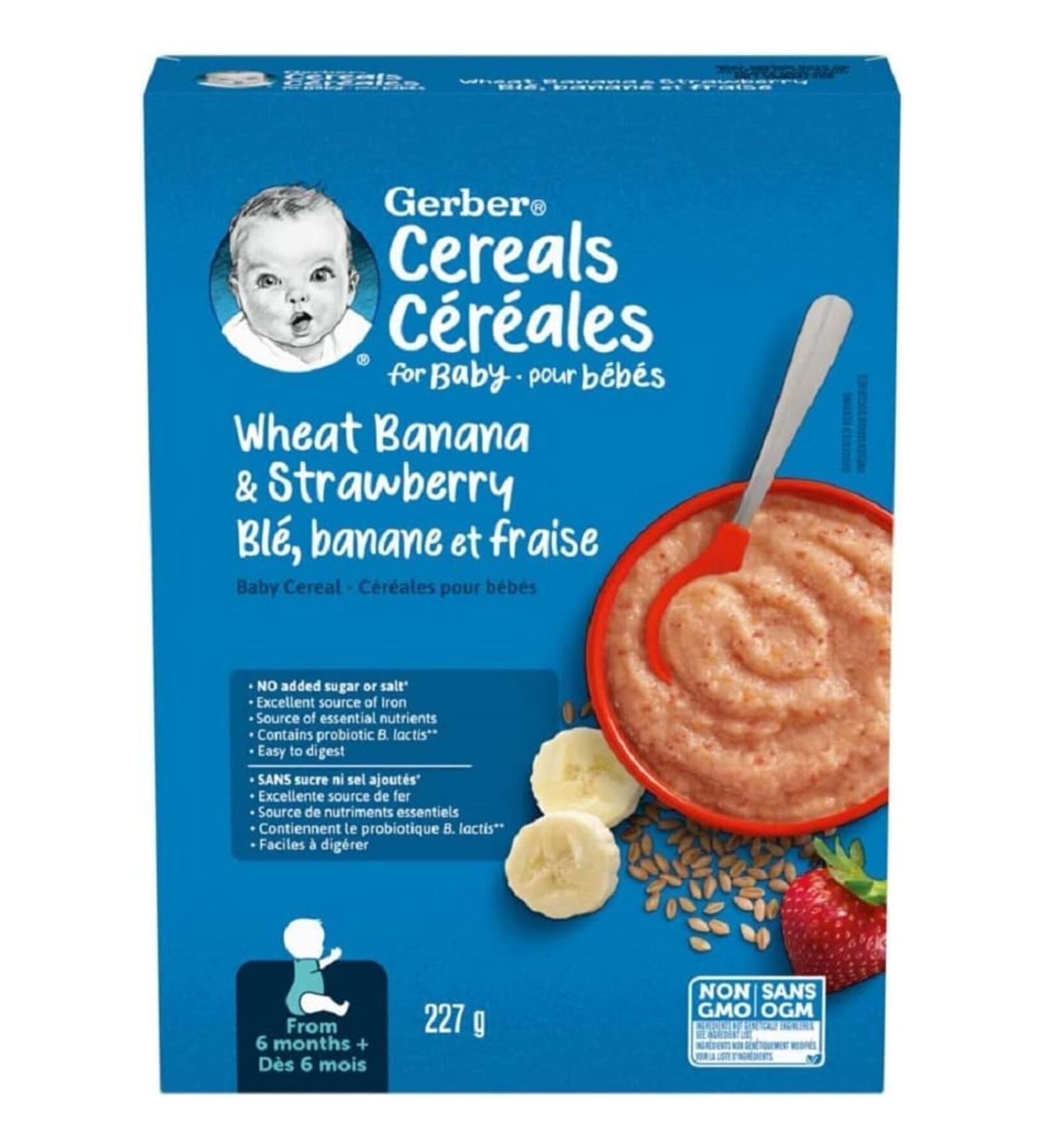 Gerber Cereals- Wheat Banana Strawberry-227 Gr- From 6 months - 2nd stage - Buy Online on GoSupps.com
