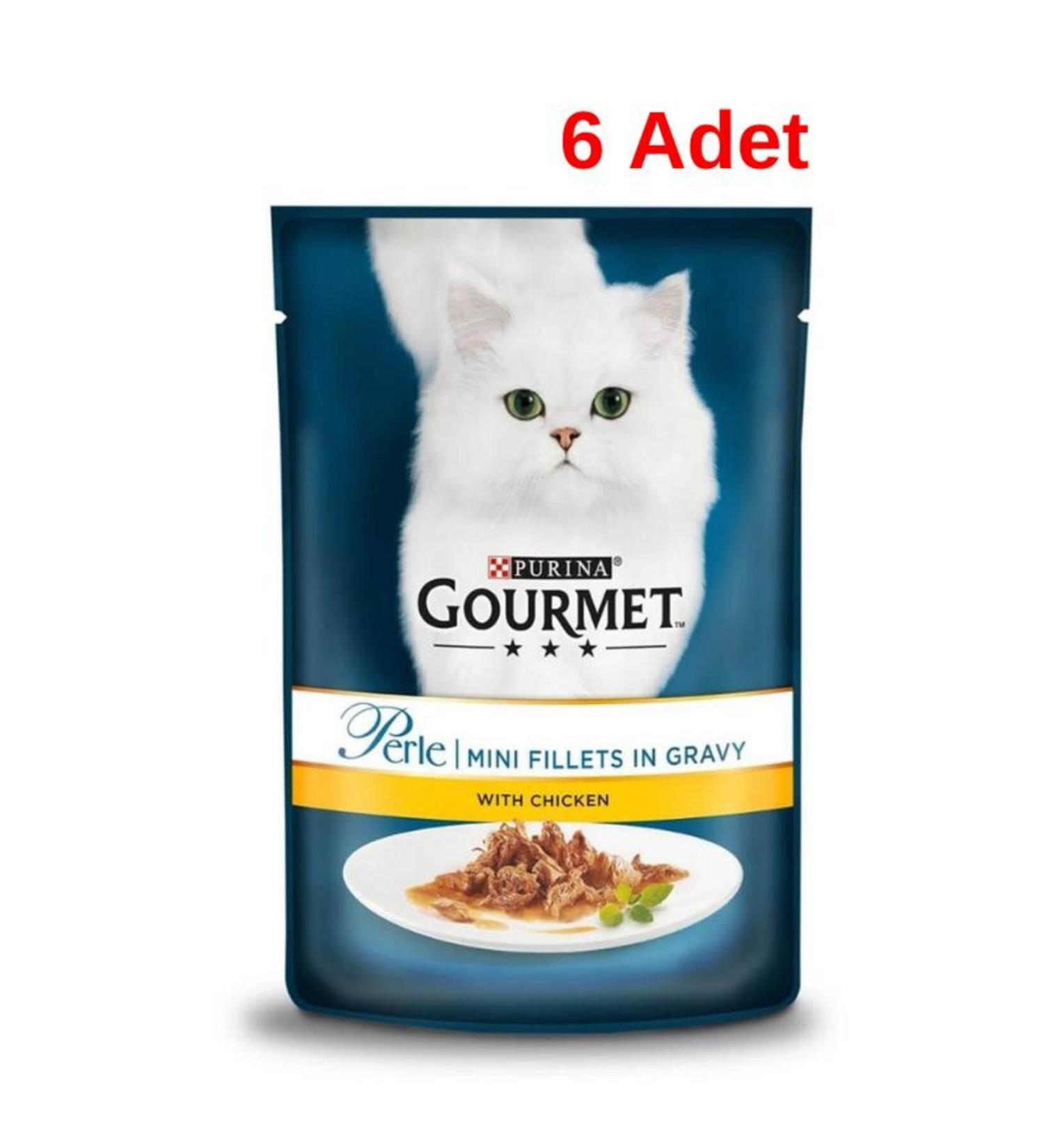 Gourmet Perle Grilled Chicken Cat Canned Food 85 gr X 6 Pieces