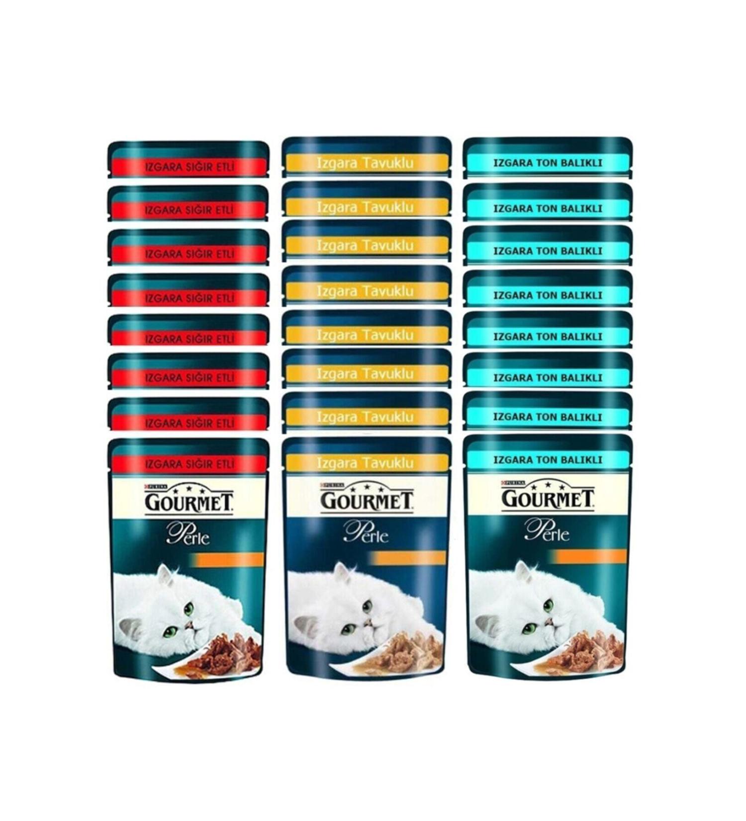 Gourmet Perle Grilled Mixed Wet Food 85 Gr 24 Pieces Mixed 2 Types